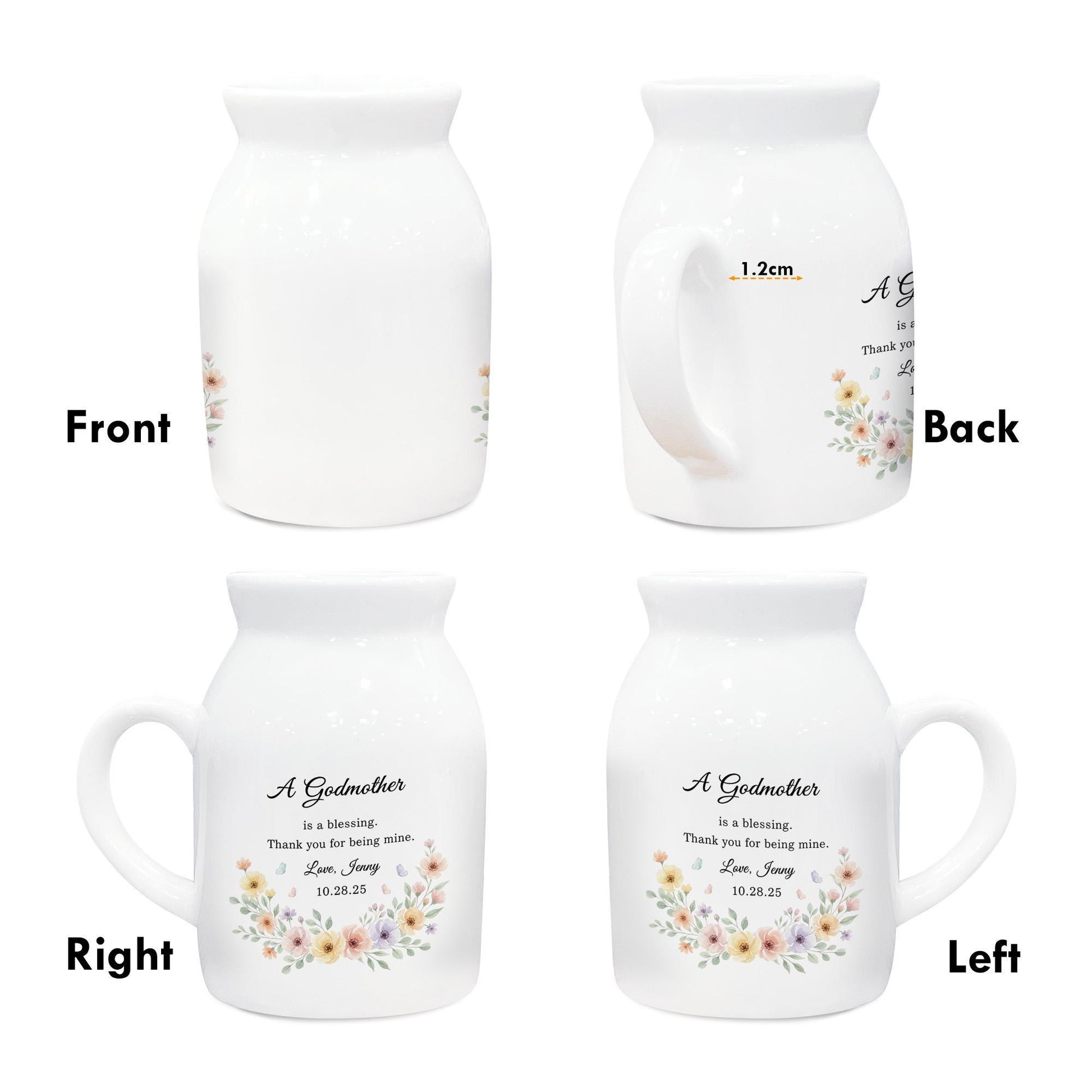 Godmother Blessing Flower Vase - Personalized Godparent Thank You Gift image 3