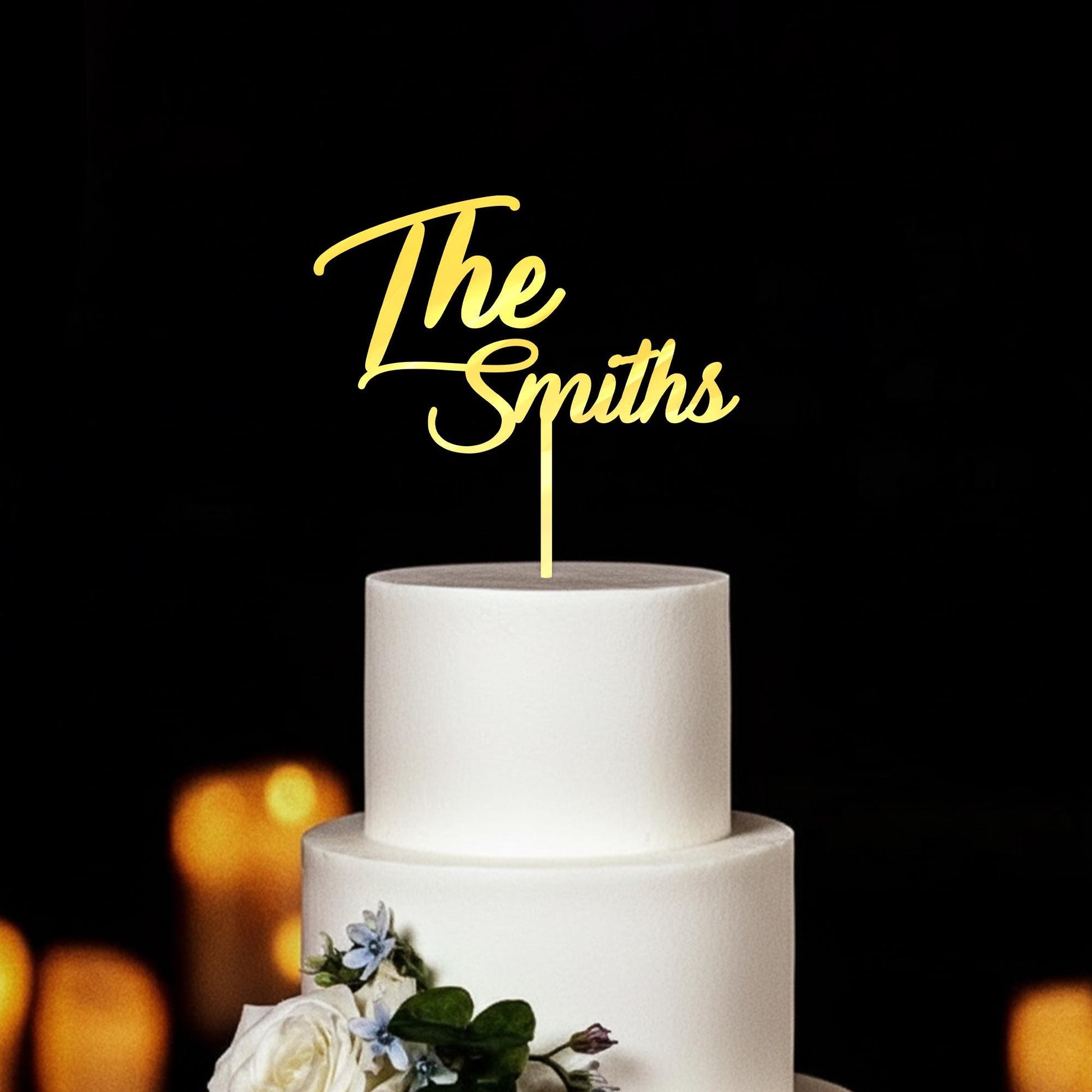 Custom Acrylic Family Name Wedding Cake Topper image 1