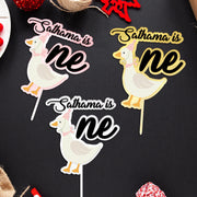 Goose Birthday Cake Topper – Custom Name Age Cake Decoration image 1