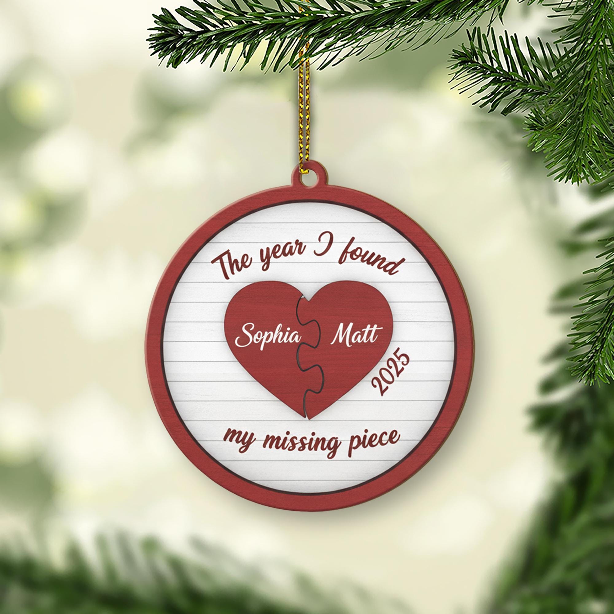 Personalised Round Ornament “2025 – The Year I Found My Missing Piece” Puzzle Heart image 4