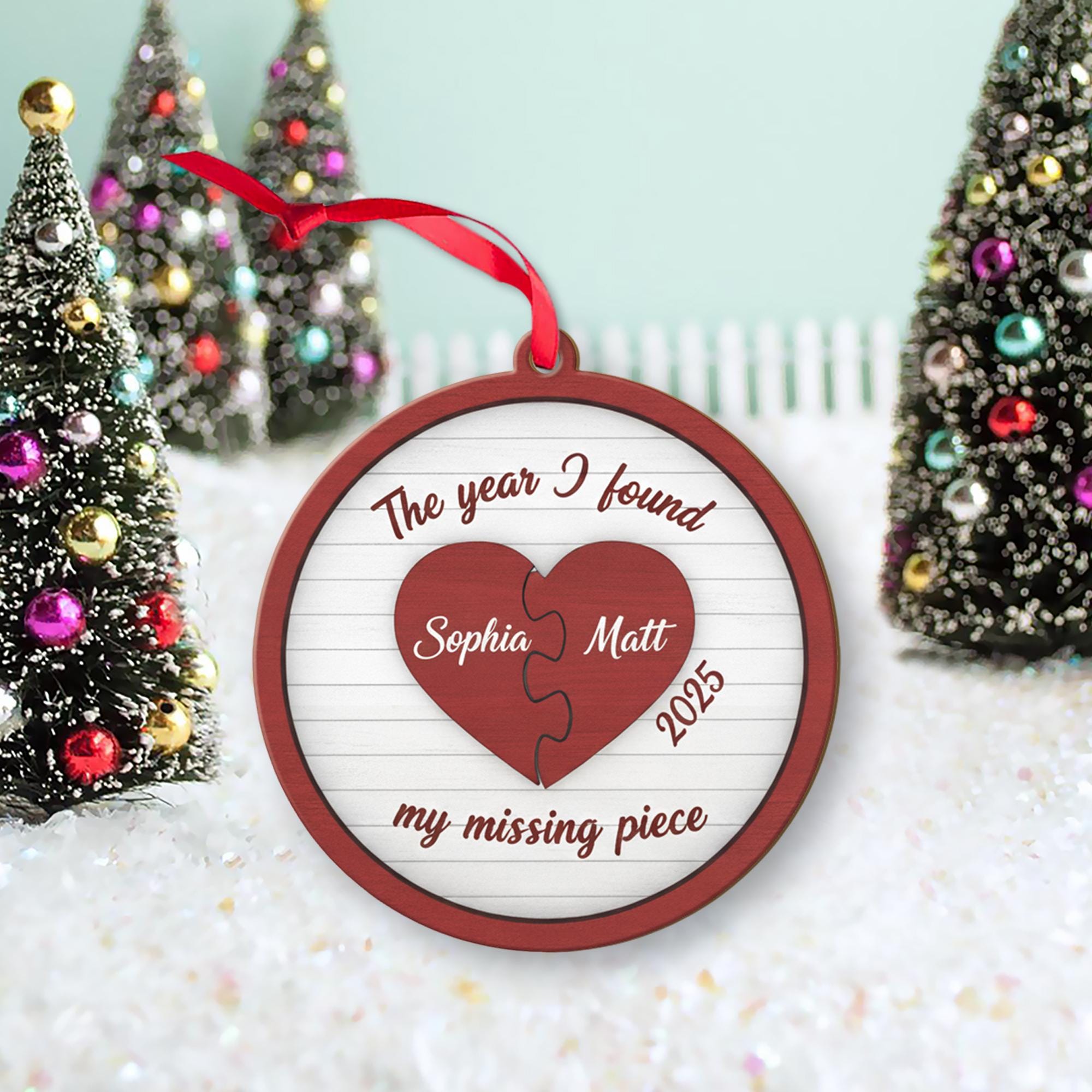 Personalised Round Ornament “2025 – The Year I Found My Missing Piece” Puzzle Heart image 6