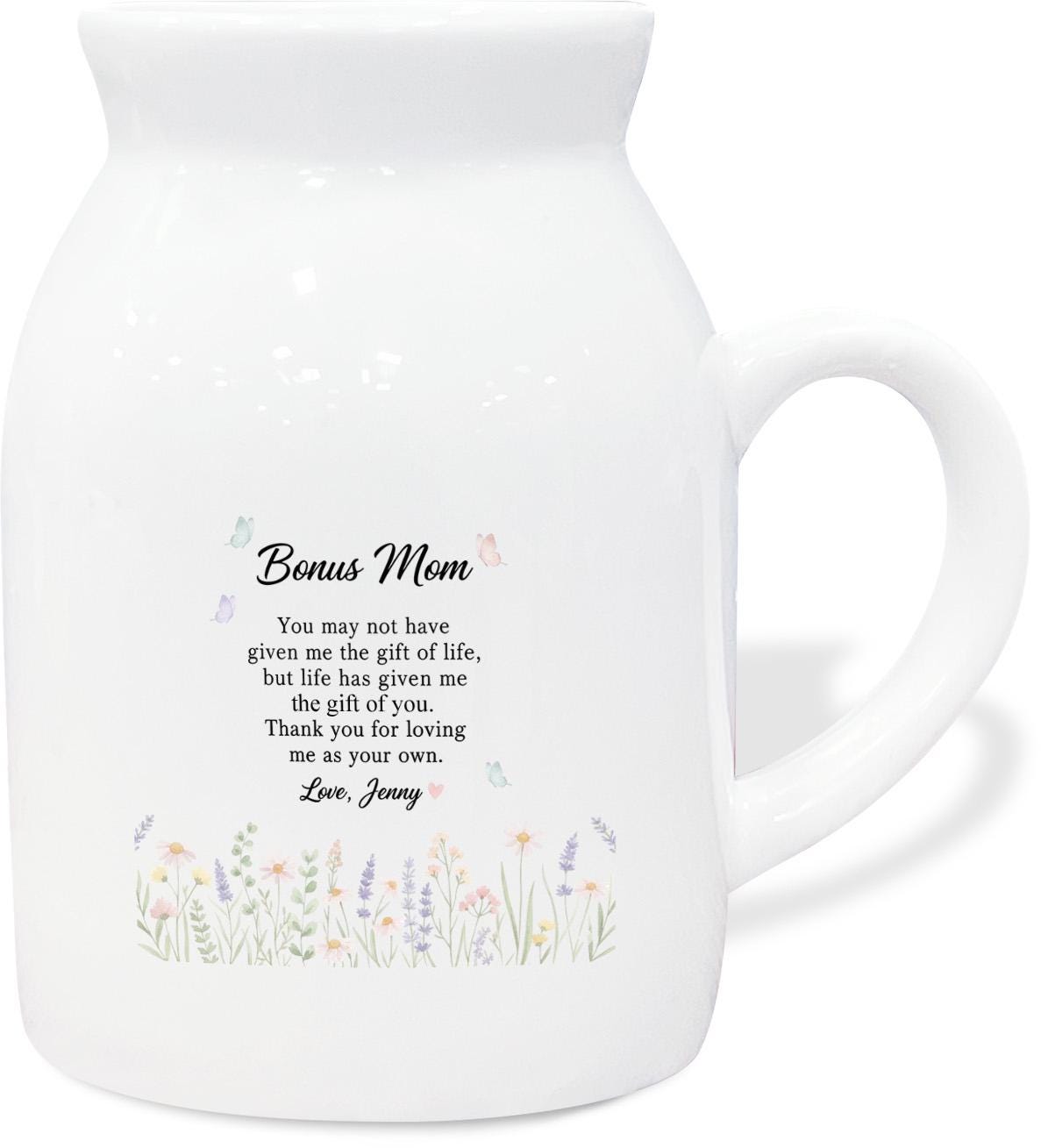 Personalized Bonus Mom Vase - Custom Stepmother Gift, Mother's Day Flower Jar image 4