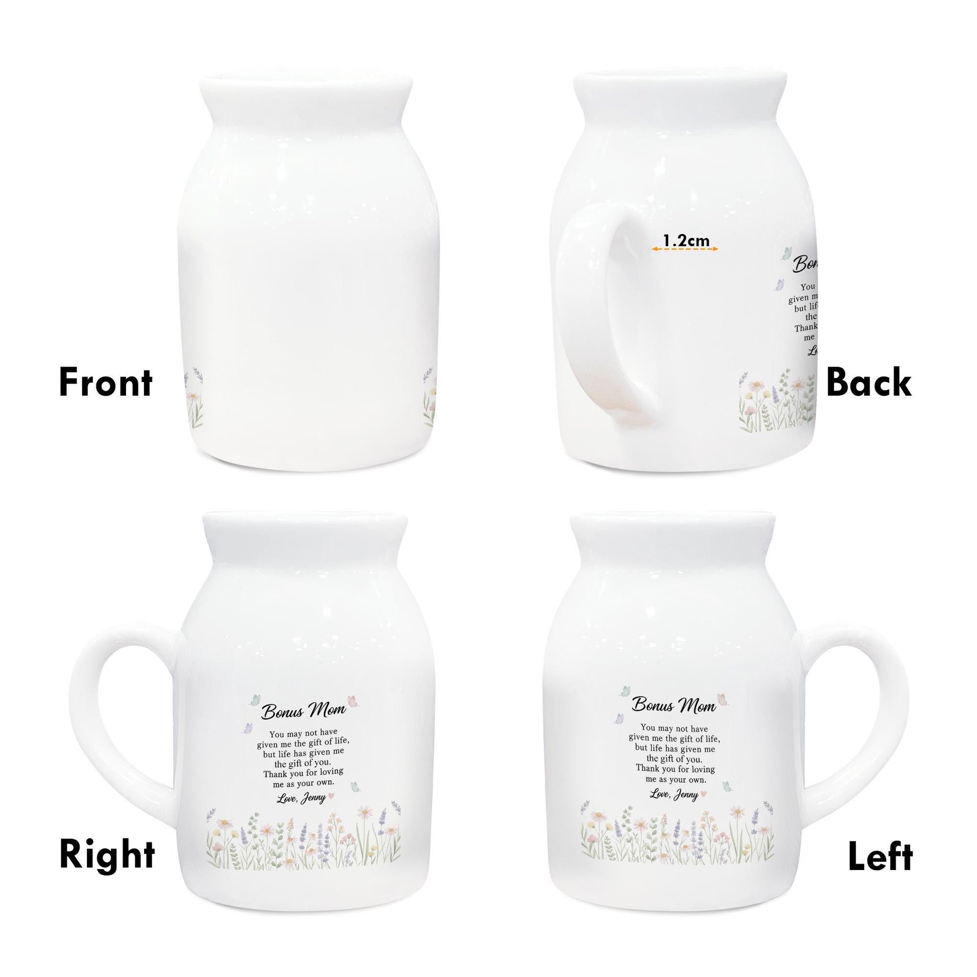 Personalized Bonus Mom Vase - Custom Stepmother Gift, Mother's Day Flower Jar image 3