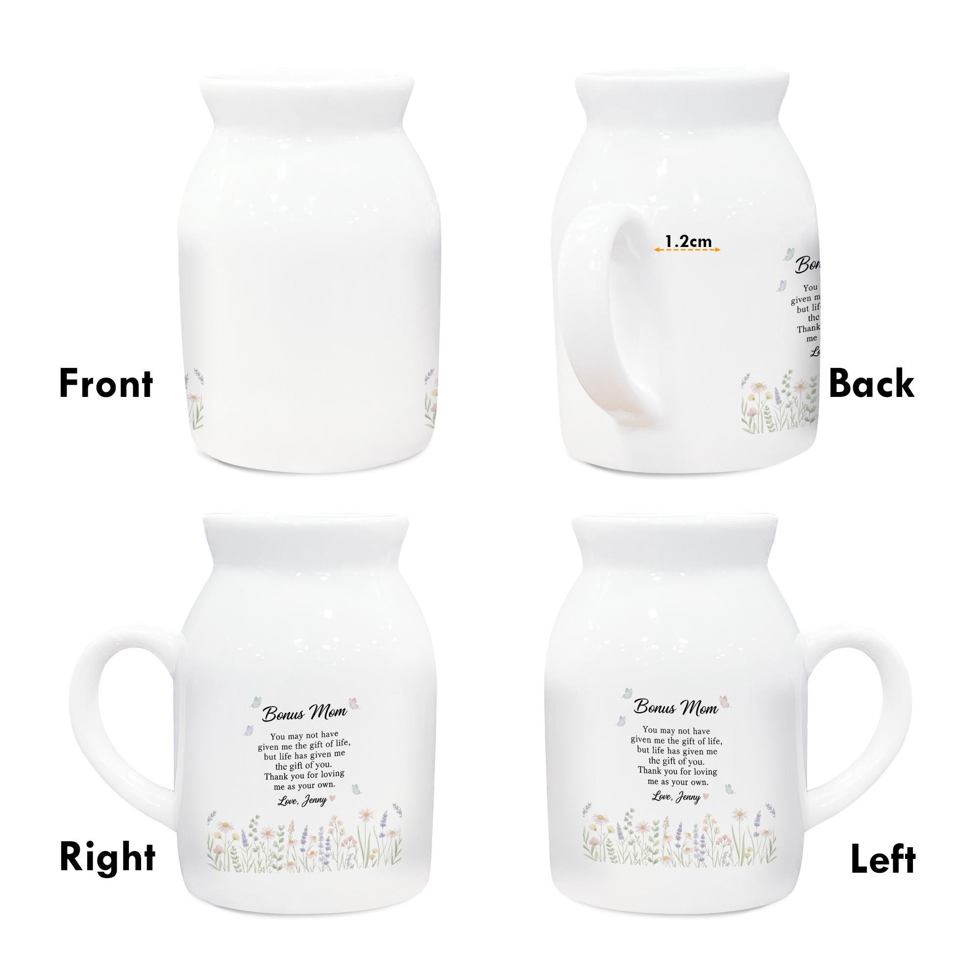 Personalized Bonus Mom Vase - Custom Stepmother Gift, Mother's Day Flower Jar image 3