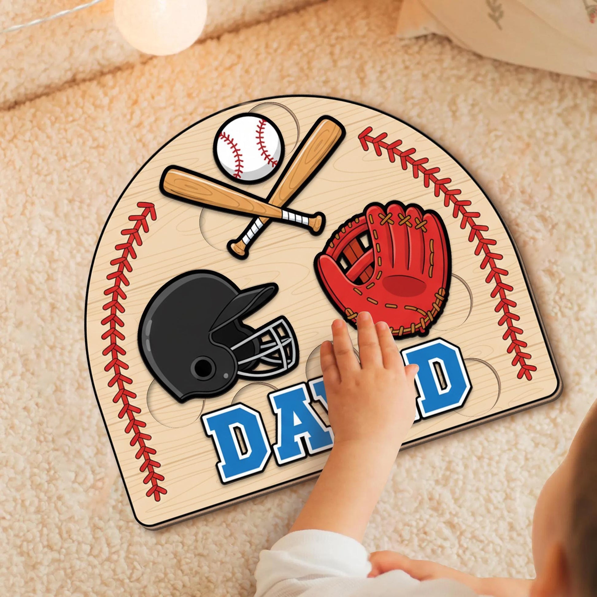Personalized Baseball Puzzle - Wooden Name Toy Gift, Custom Sports Jigsaw for Kids, Christmas Gifts image 5