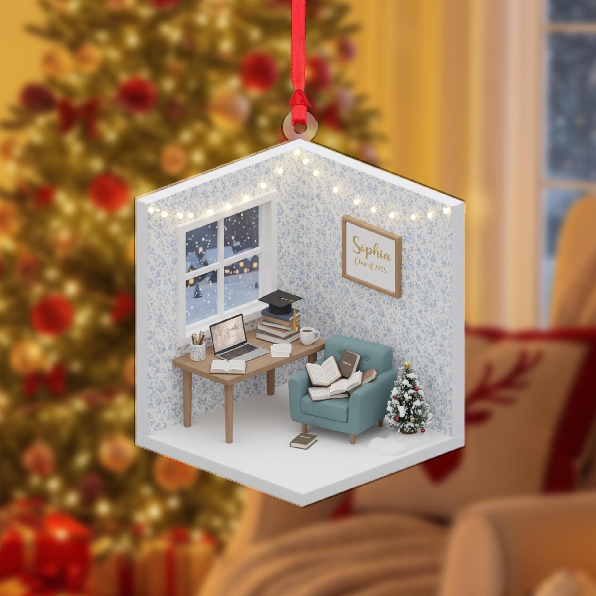 Personalized Dorm Room Ornament College Student Study Desk Graduation Keepsake image 2