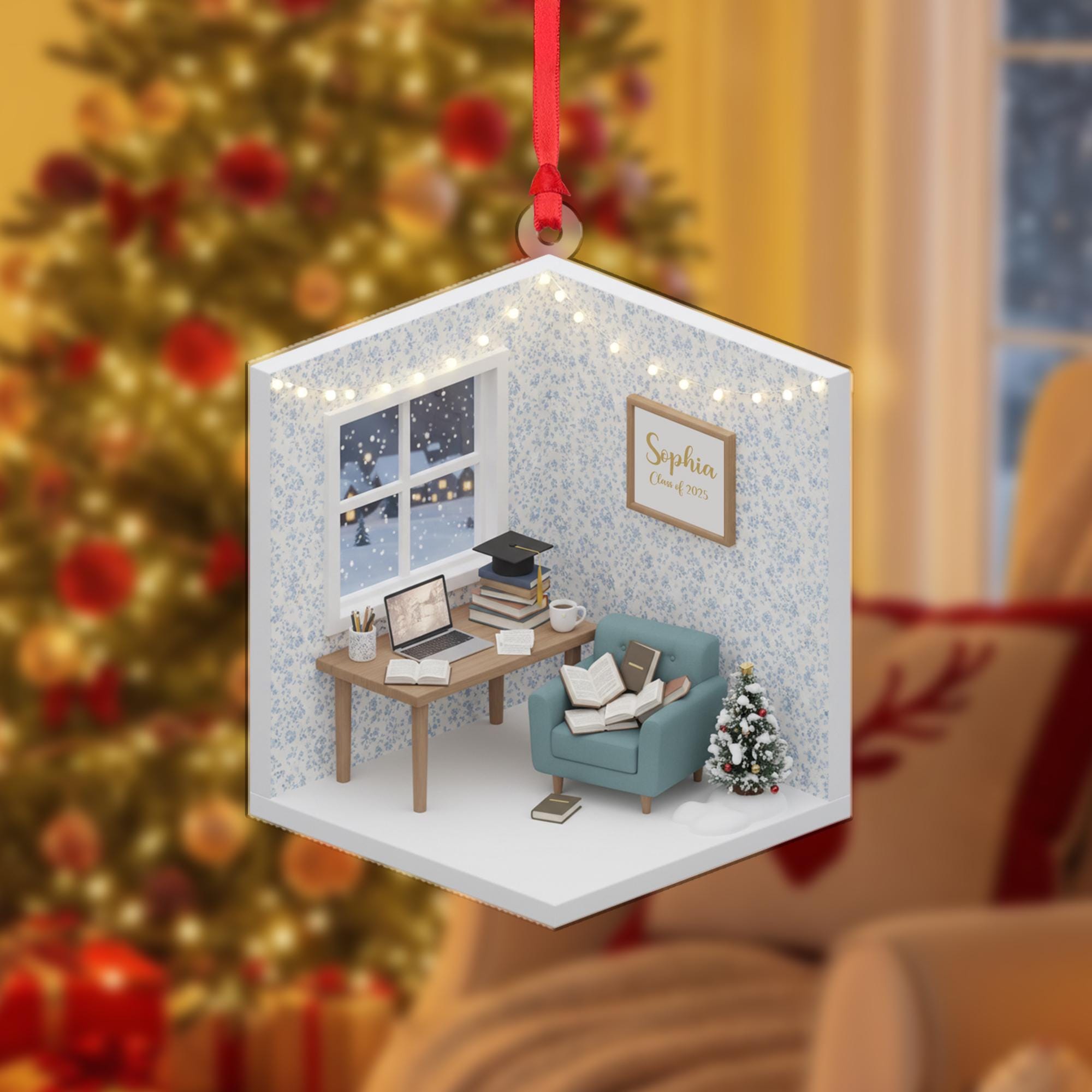 Personalized Dorm Room Ornament College Student Study Desk Graduation Keepsake image 2