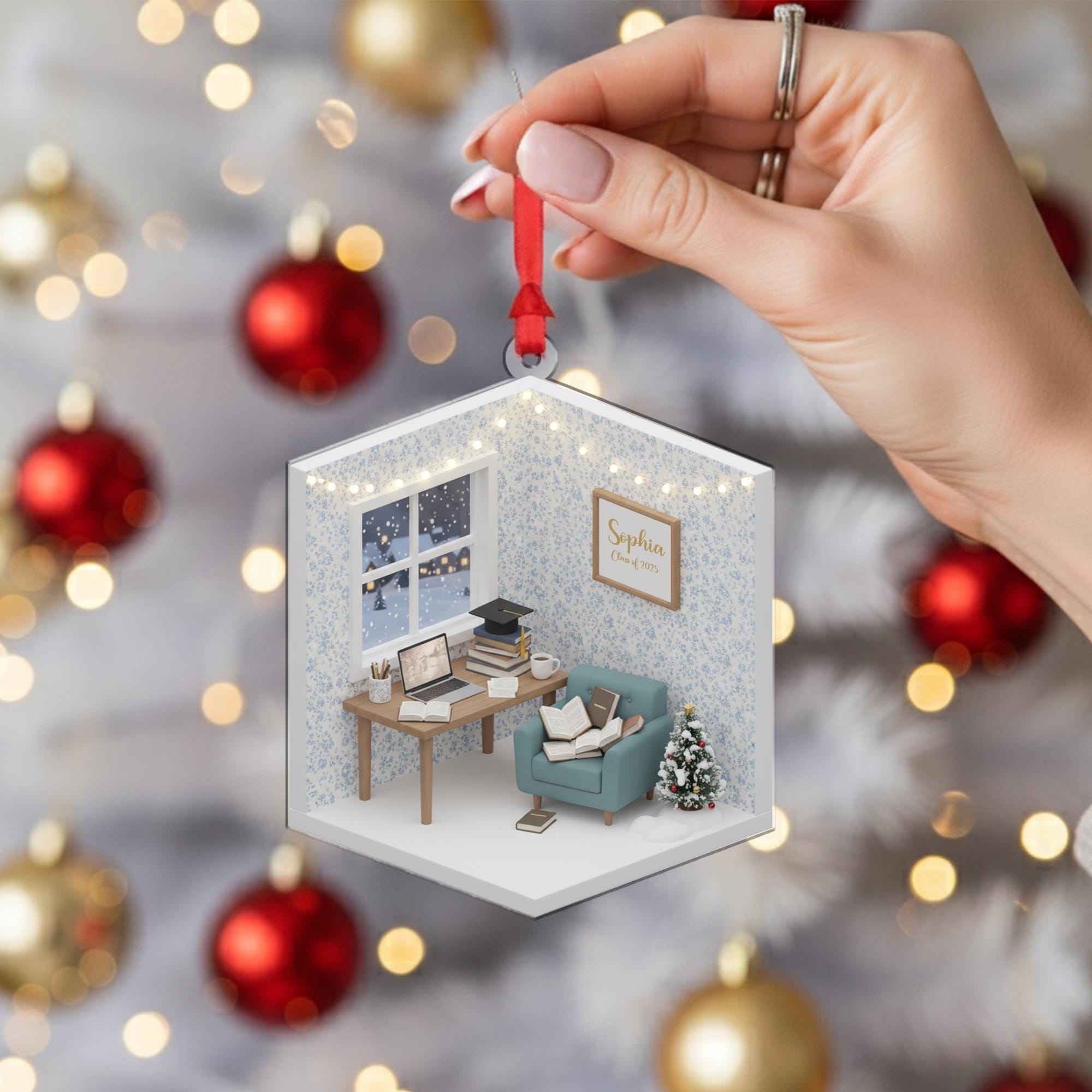 Personalized Dorm Room Ornament College Student Study Desk Graduation Keepsake image 6