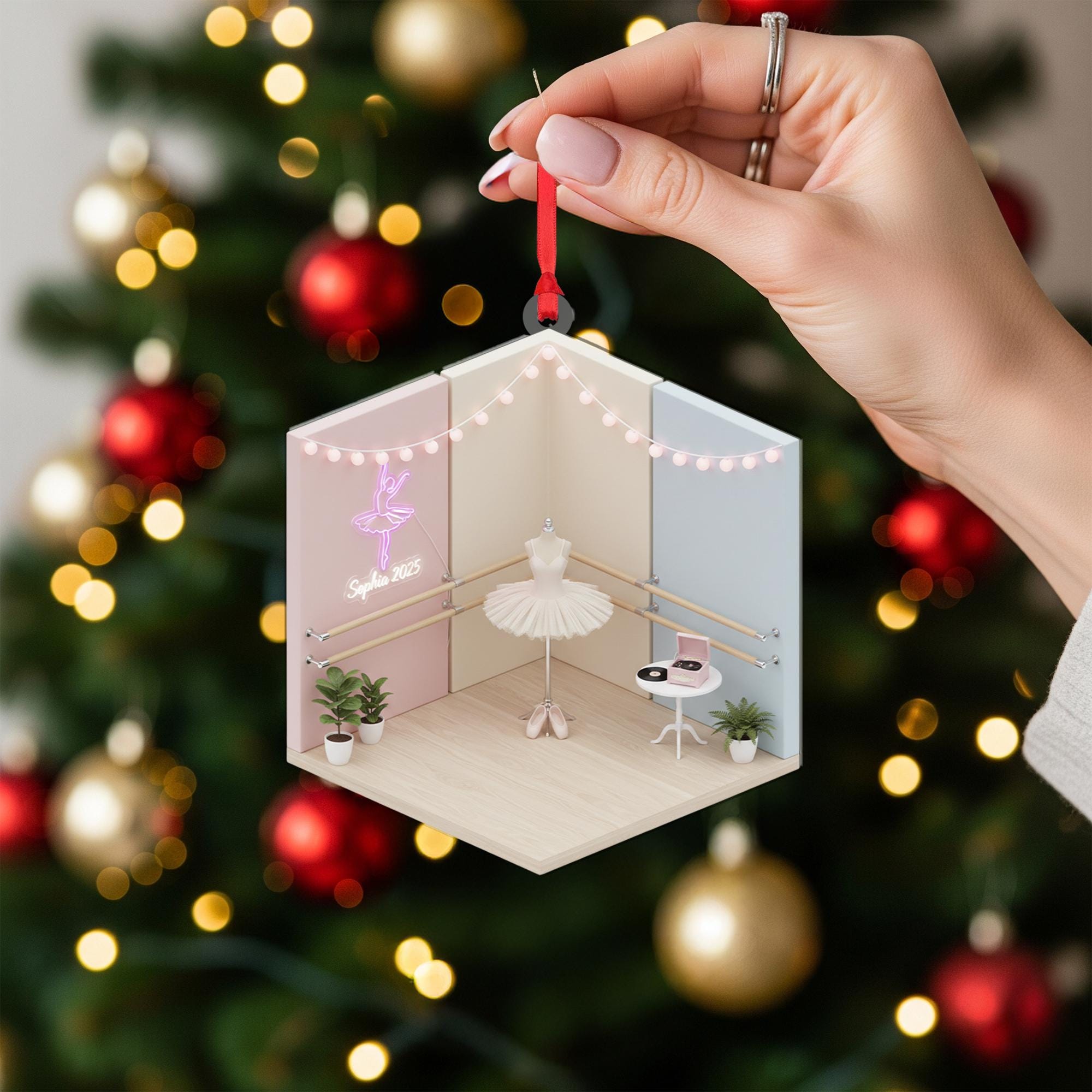 Personalized Ballet Ornament Studio Diorama Barre Tutu Dancer Keepsake image 6