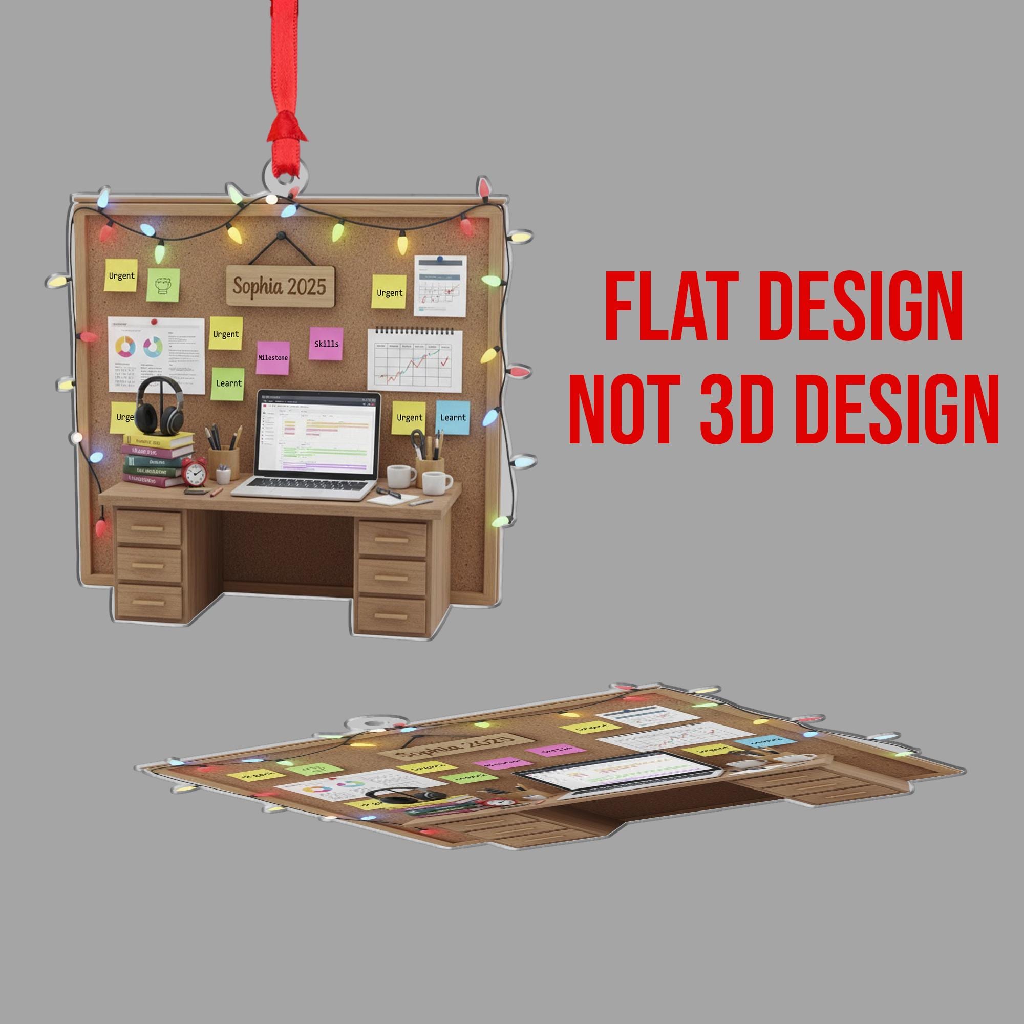 Personalized Home Office Ornament Desk Corkboard Worker Student Keepsake image 3