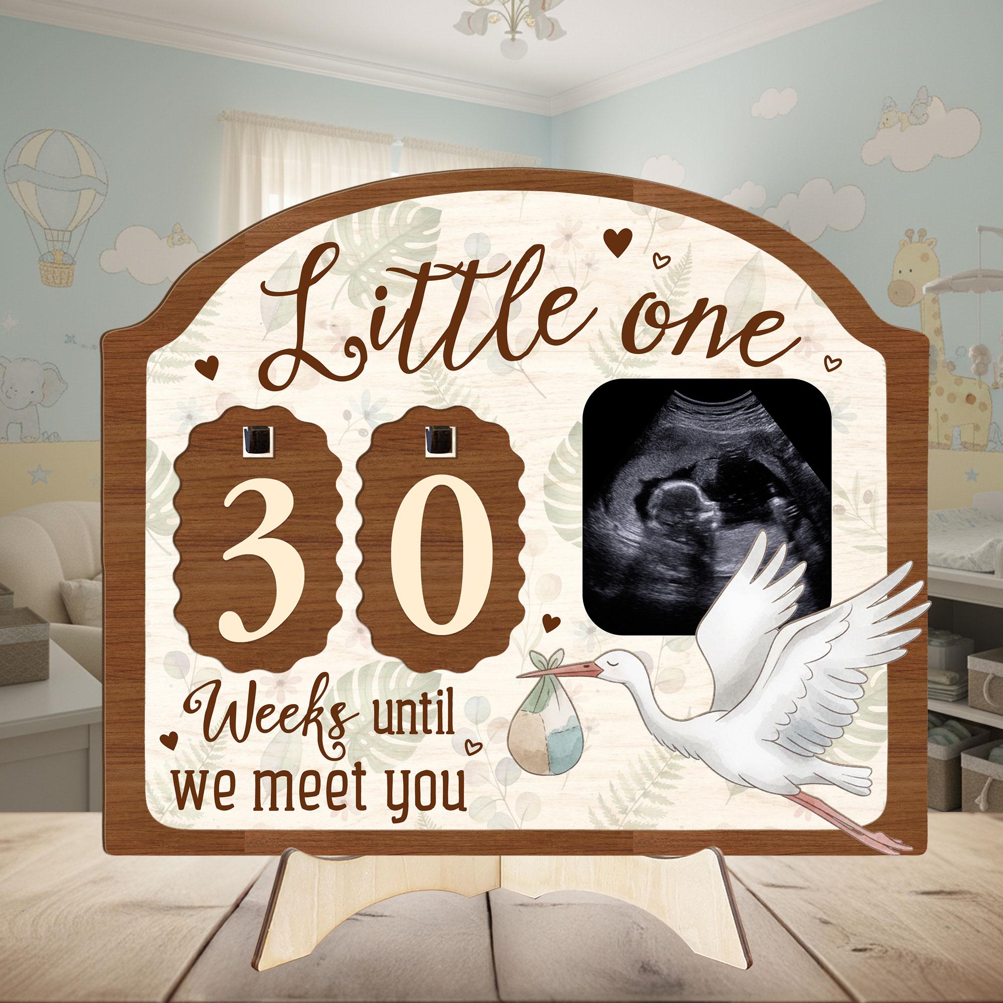 Custom Sonogram Picture Frame: Ultrasound Photo Frame with Baby Countdown Weeks image 4