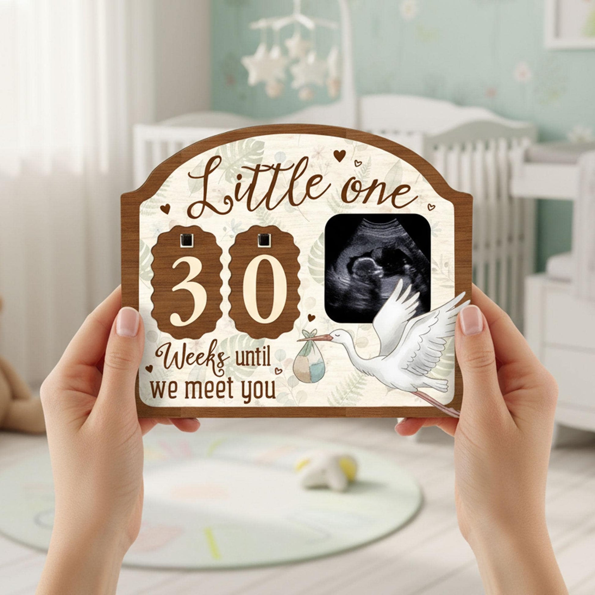 Custom Sonogram Picture Frame: Ultrasound Photo Frame with Baby Countdown Weeks image 2