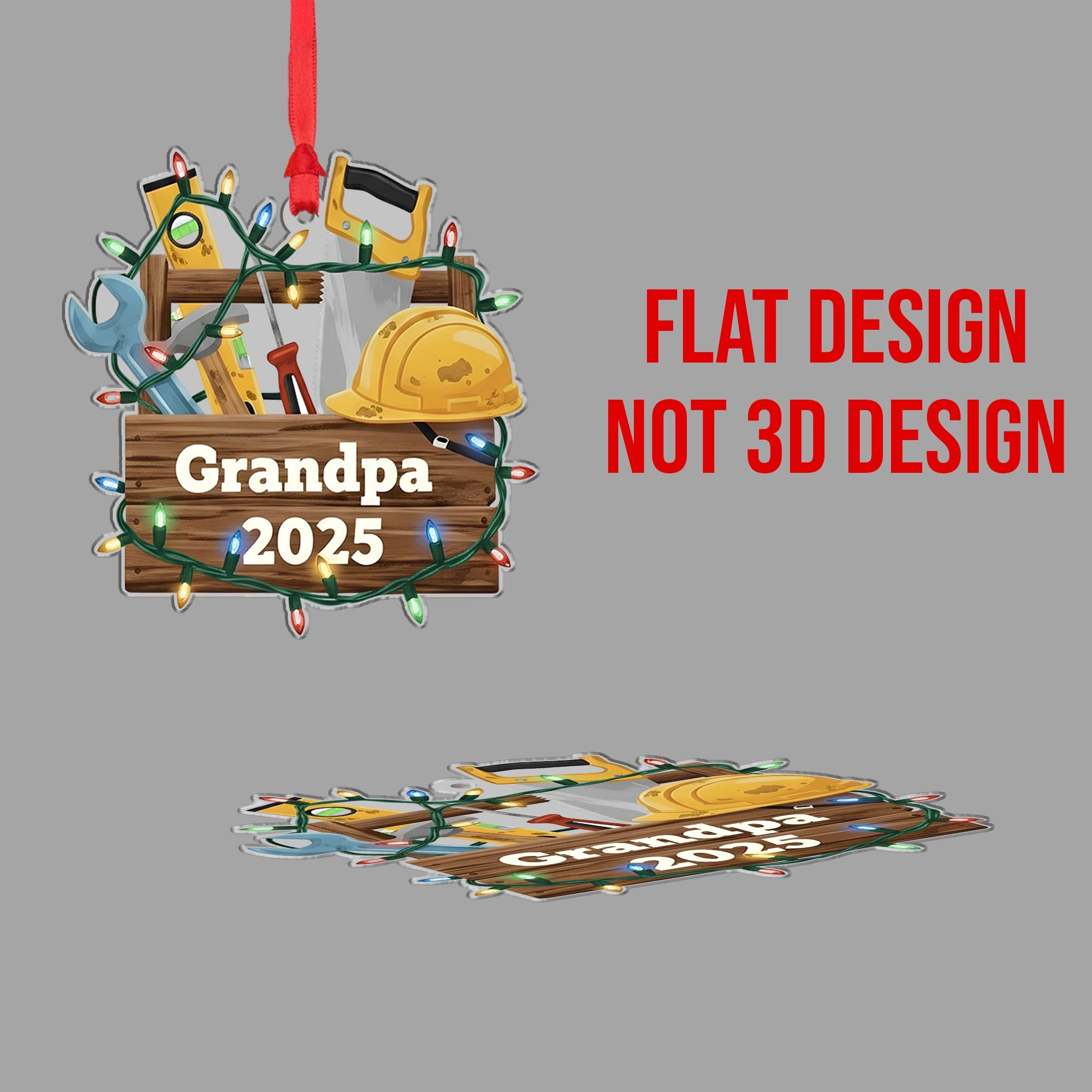 Grandpa Toolbox Christmas Ornament - Personalized Gift for Handy Builder Decor image 2