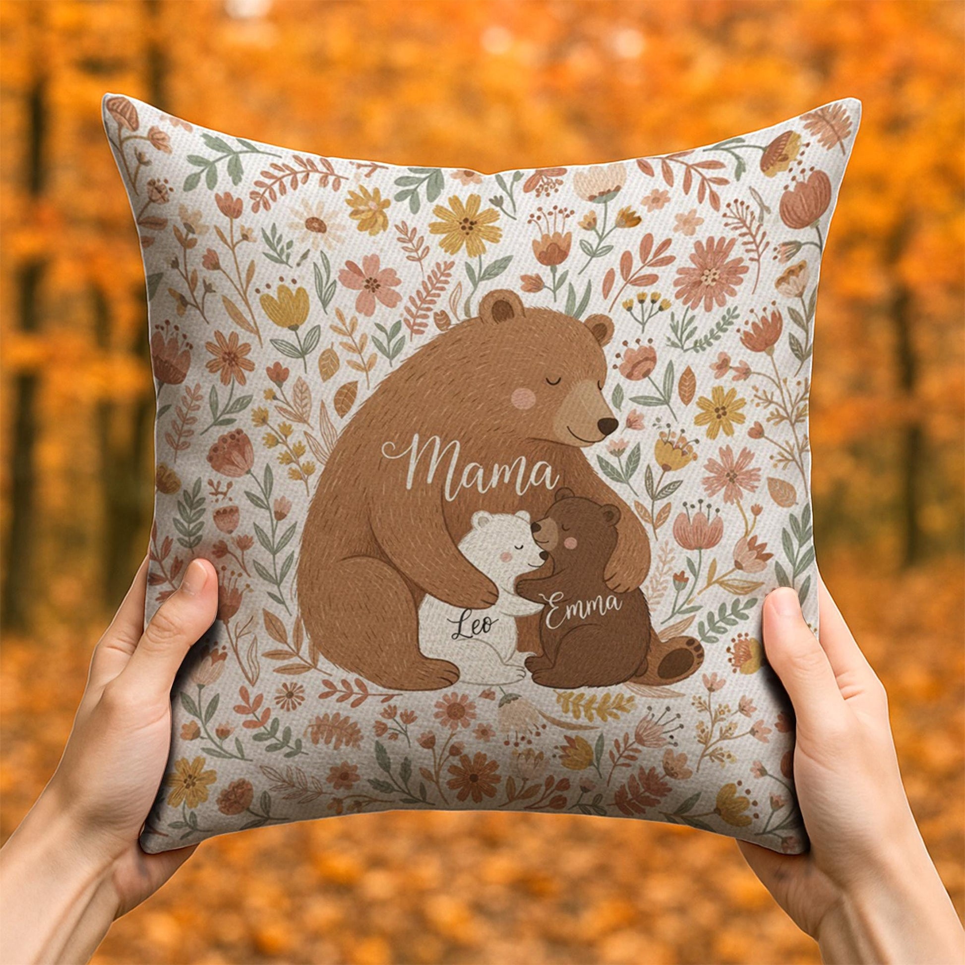 Personalised Mama Bear Pillow – Custom Name, Soft Polyester Throw Pillow image 5