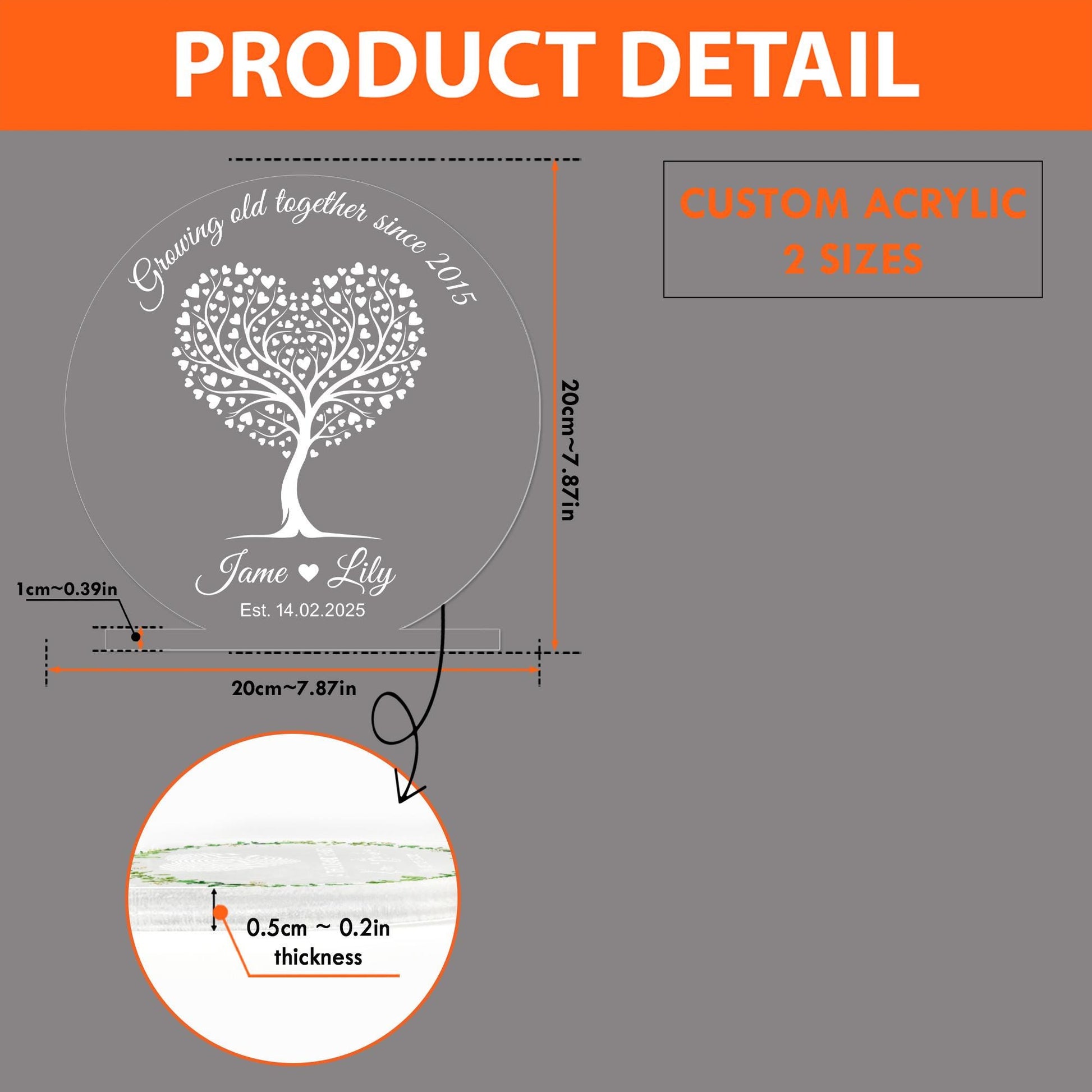 Personalised LED Wood-Base Light – Acrylic Disc Lamp with Custom Name & Date image 11