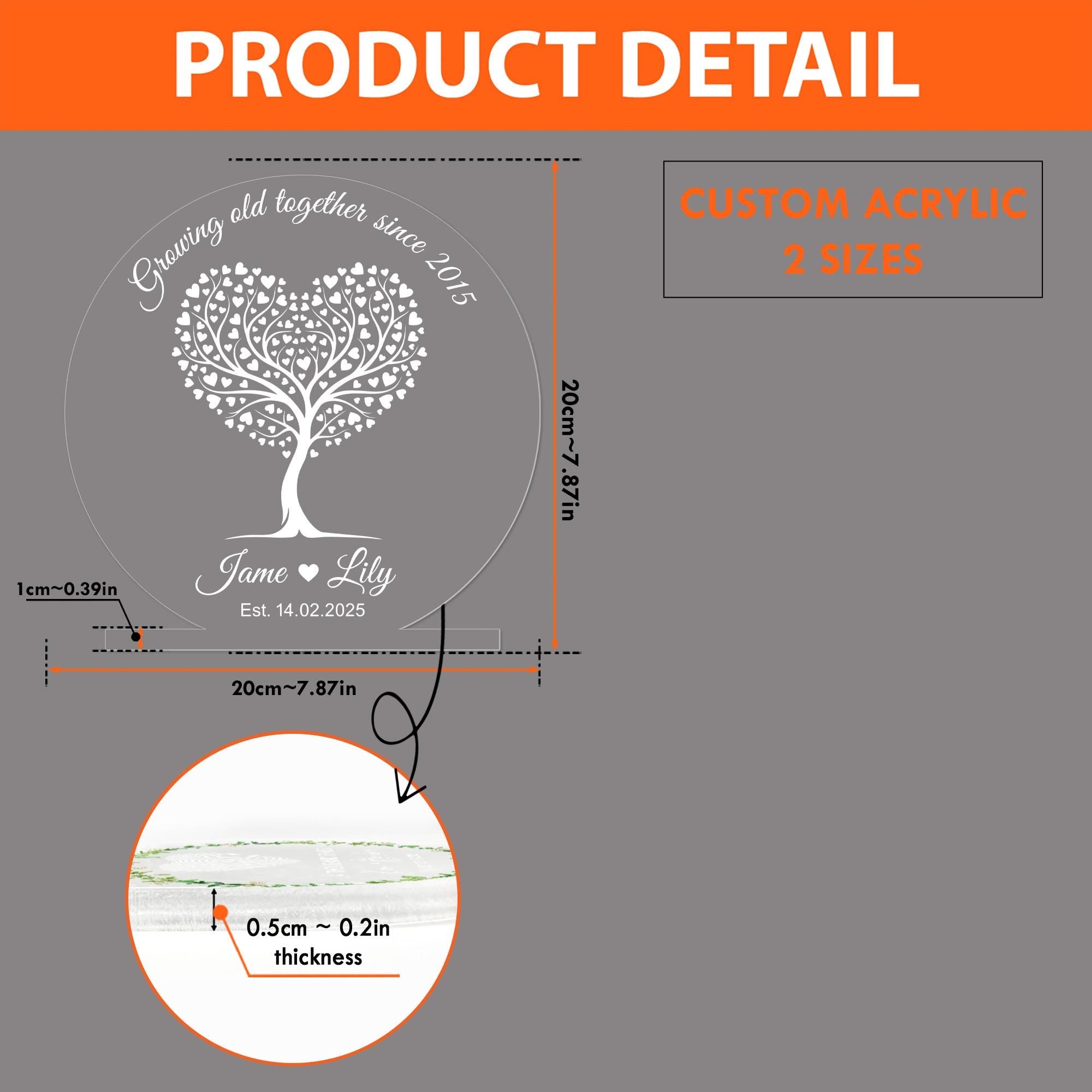 Personalised LED Wood-Base Light – Acrylic Disc Lamp with Custom Name & Date image 11