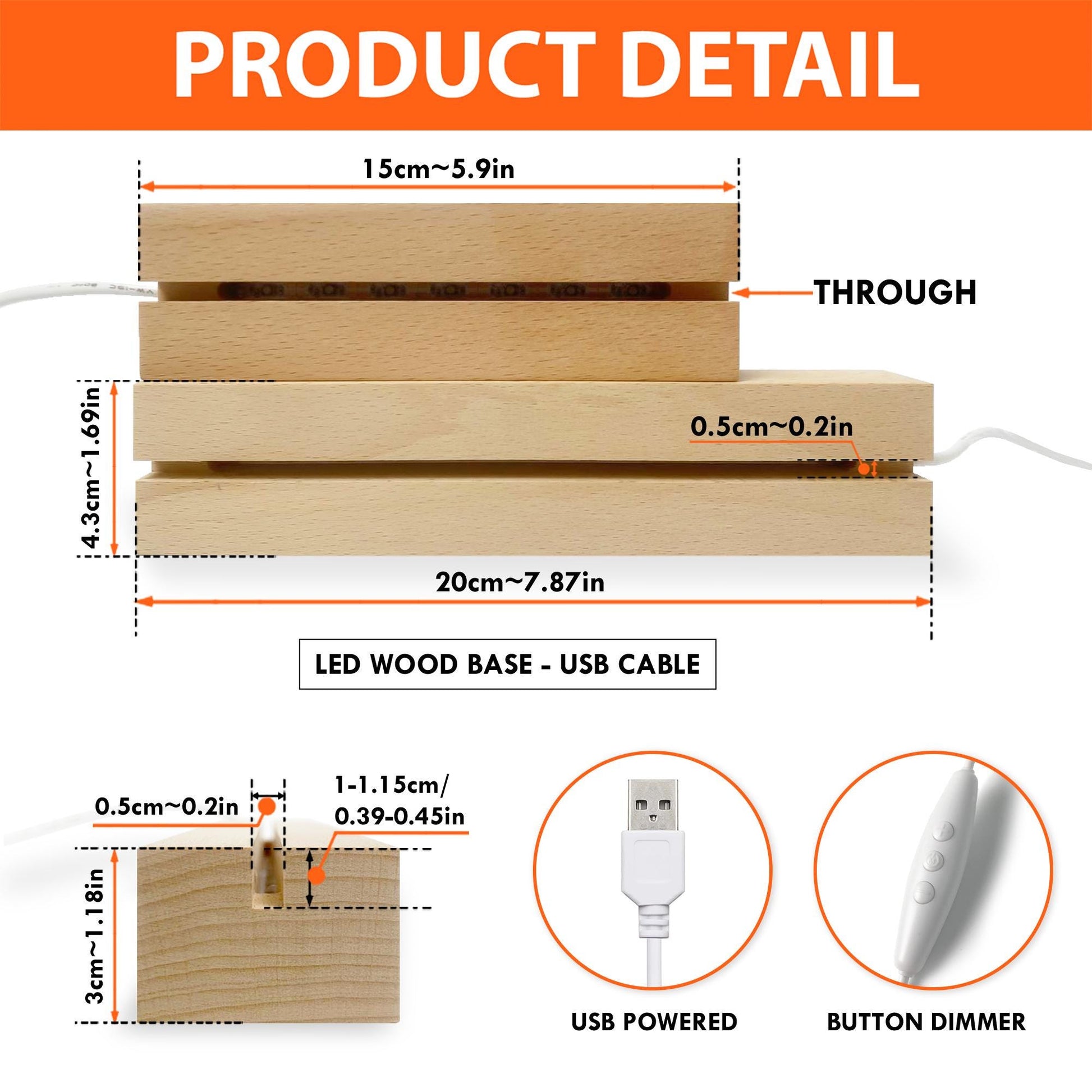 Personalised LED Wood-Base Light – Acrylic Disc Lamp with Custom Name & Date image 10