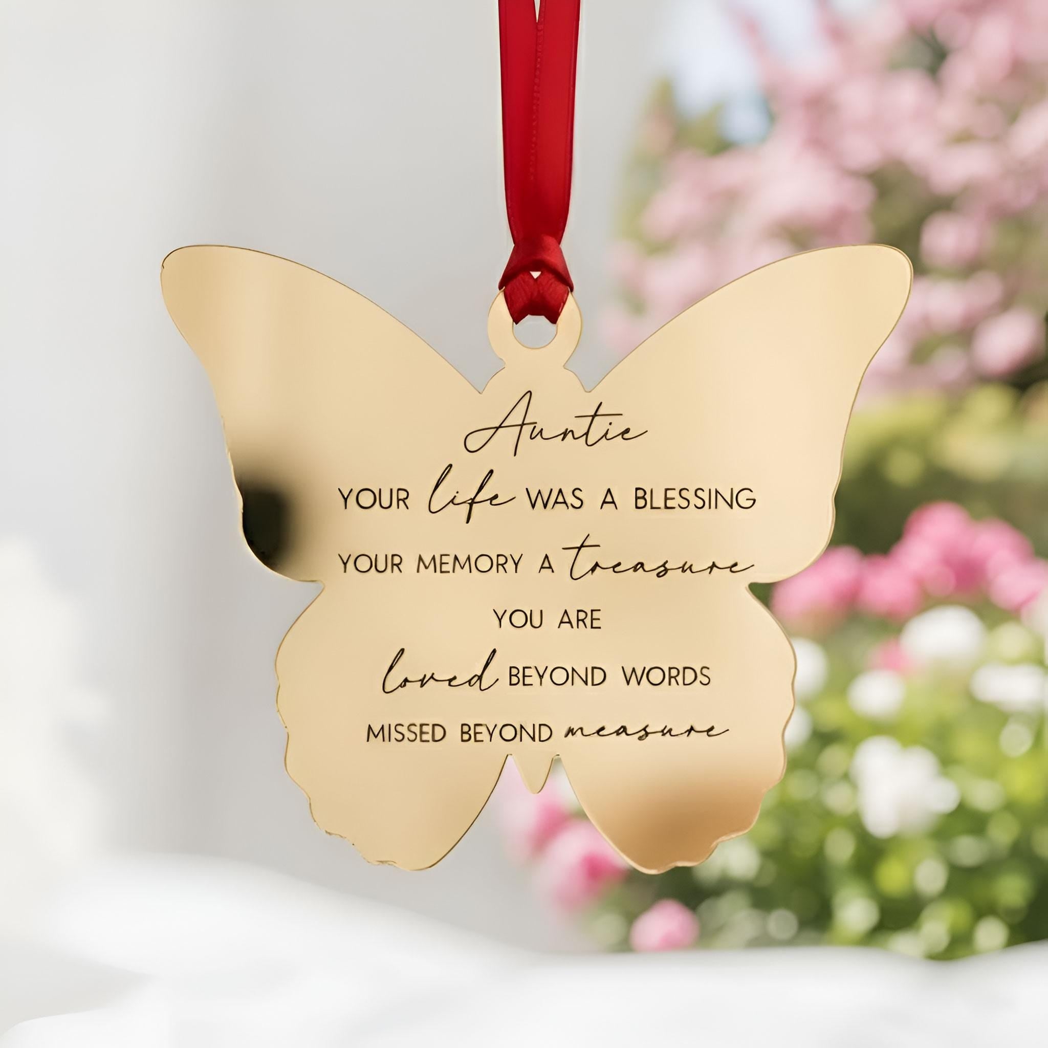 Family Remembrance Christmas Acrylic Mirror Ornament: Memorial Tree Decoration image 2