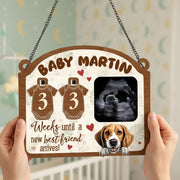 Custom Sonogram Picture Frame: Pet Dog & Baby Announcement image 1