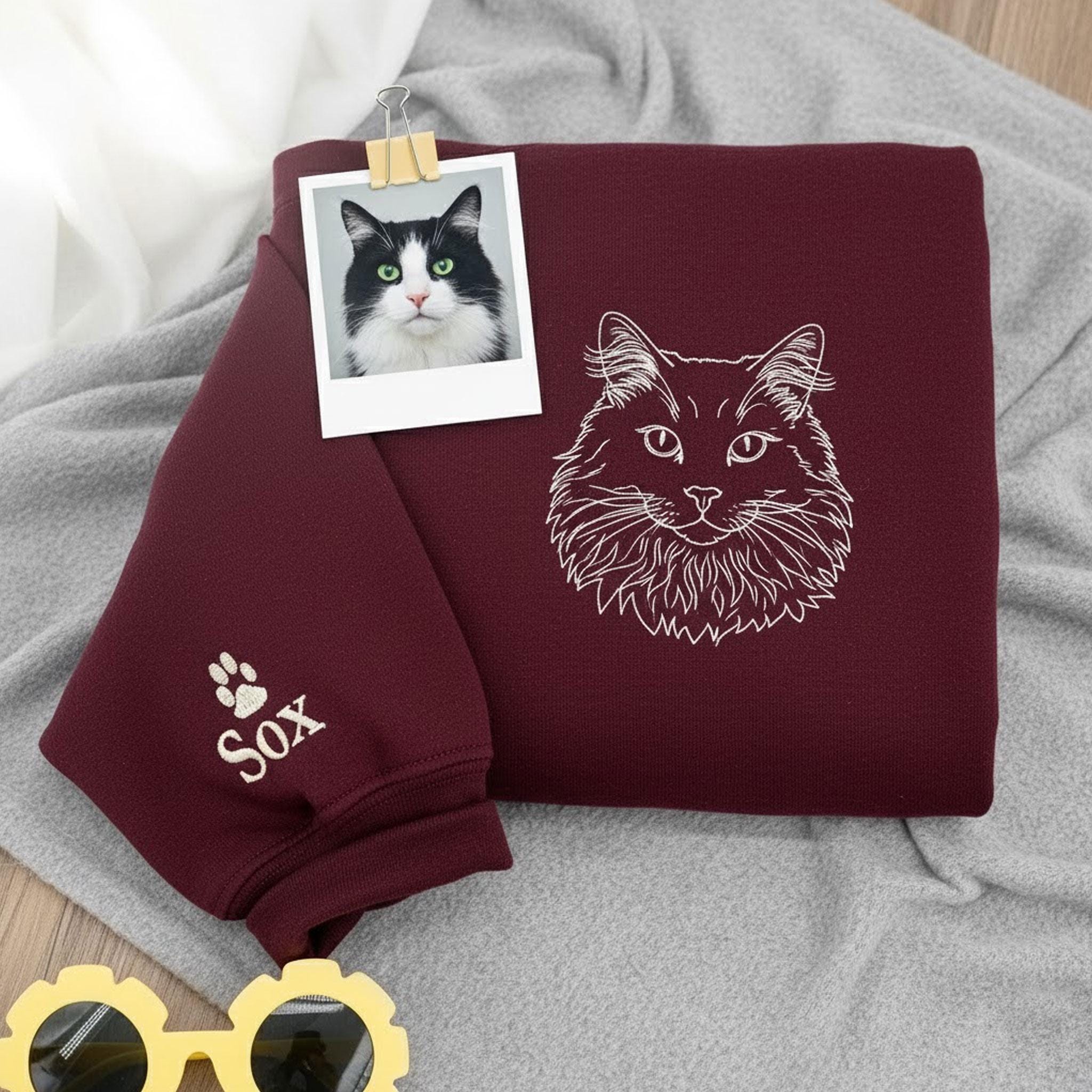 Pet Embroidered Sweatshirt Using Photo – Custom Pet Apparel image 1