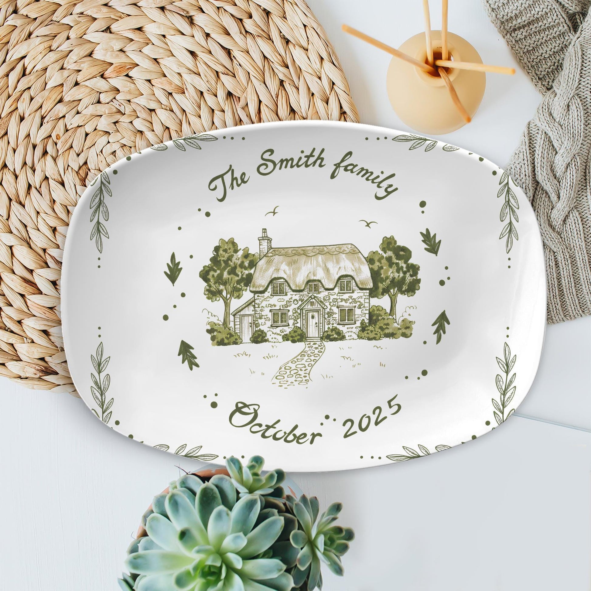 Custom House Platter: Personalized Cottage Plate | Y2K Style Plate decor only image 1