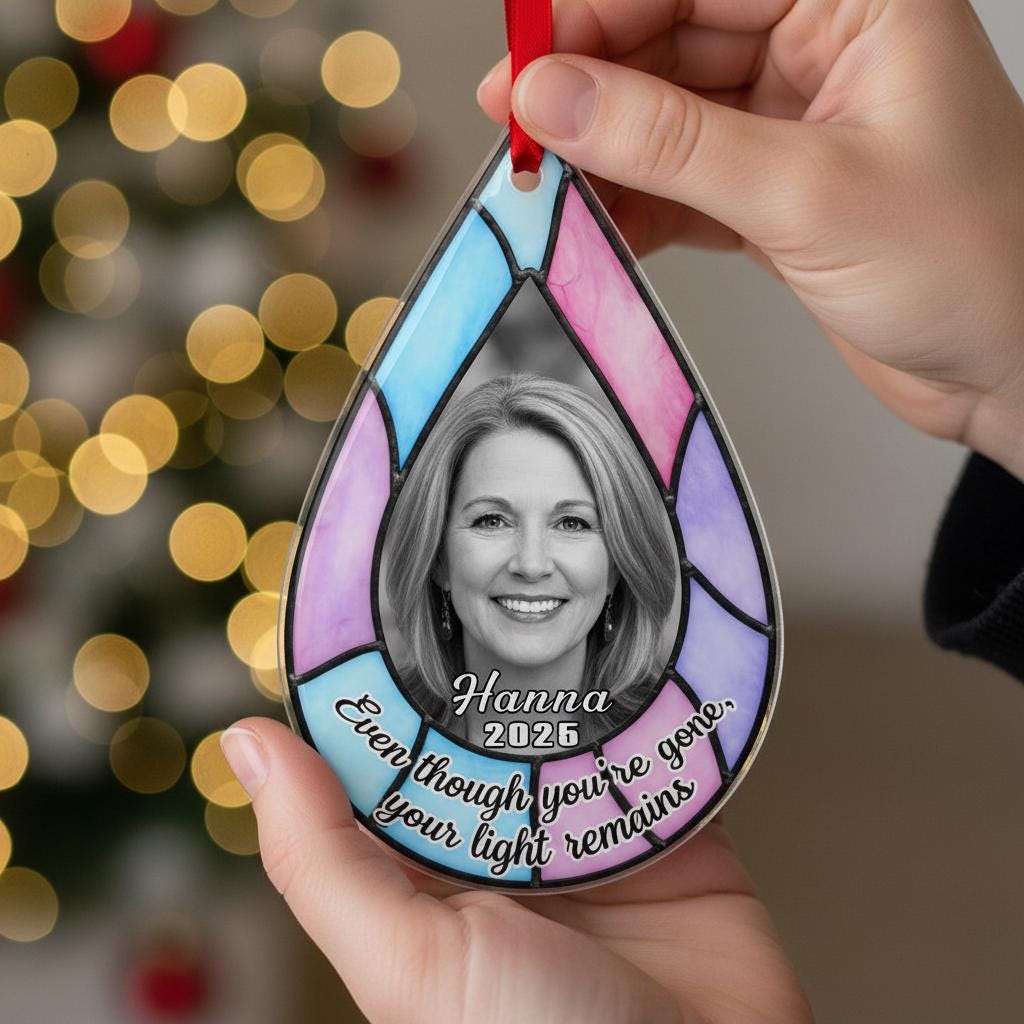 Personalized Photo Memorial Ornament, Acrylic Sympathy Gift image 2