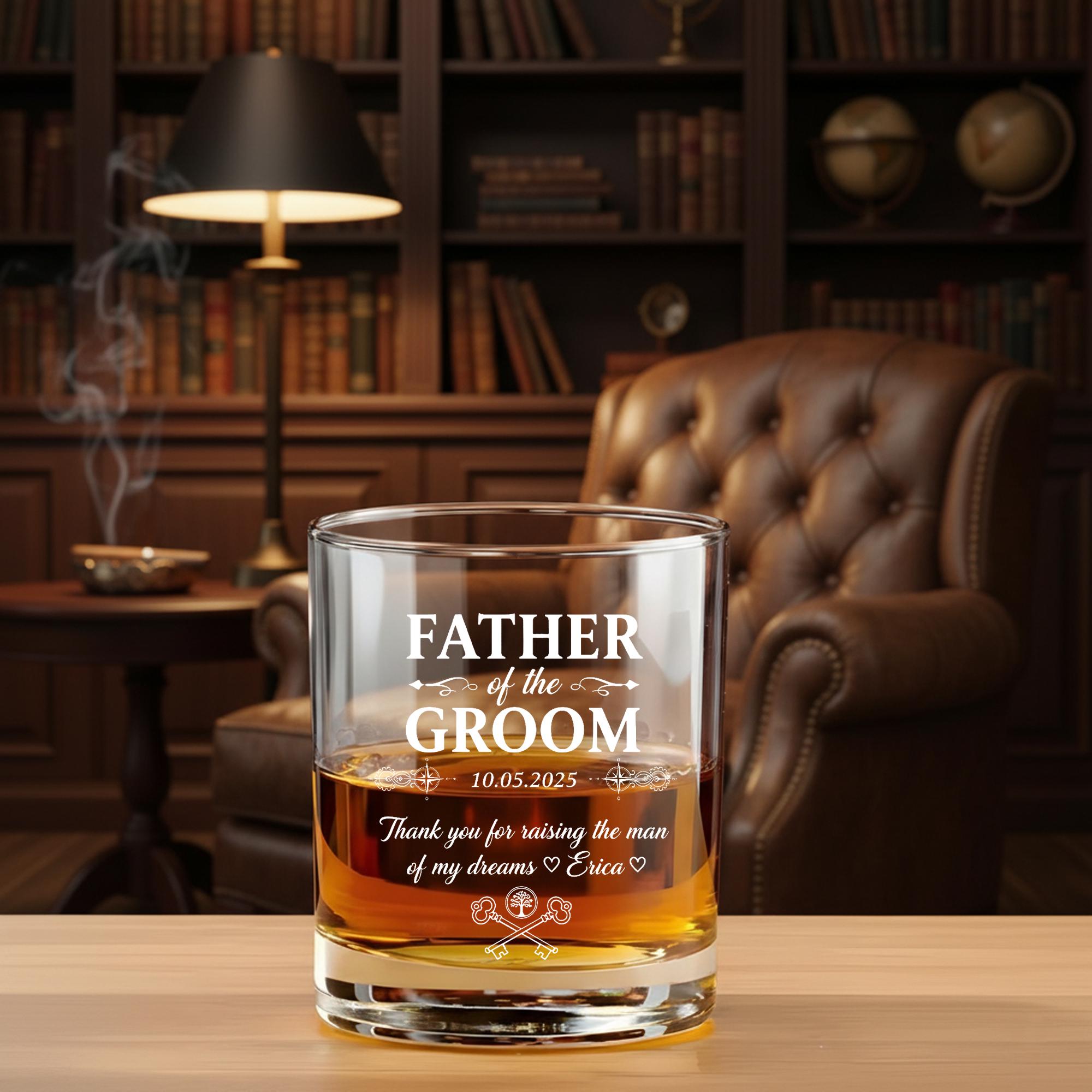 Father of the Groom Whiskey Glass - Custom Wedding Date image 3