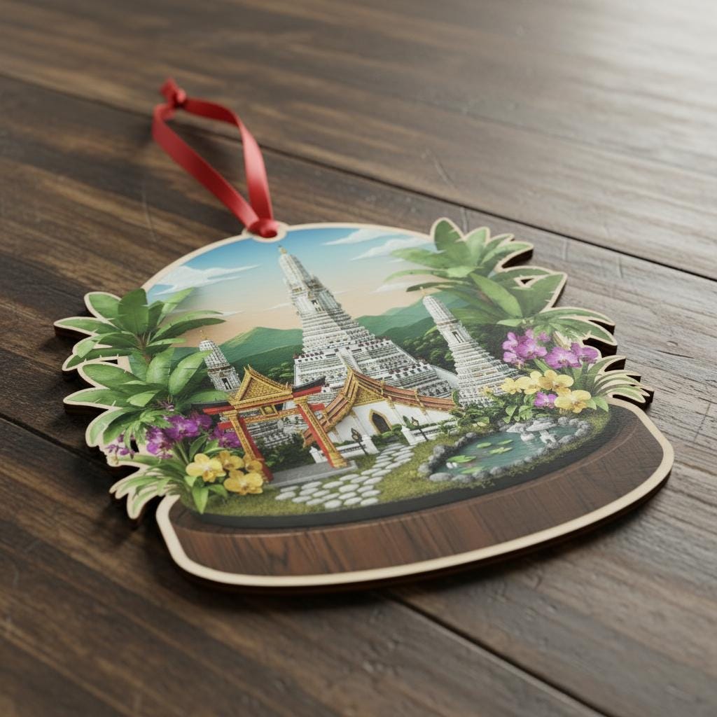 Thailand Travel Ornament 2025: Personalized Adventure Keepsake with Name & Destination image 6