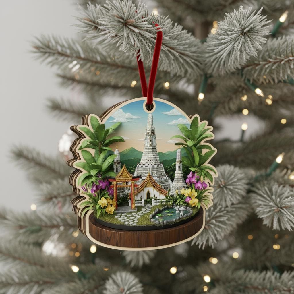 Thailand Travel Ornament 2025: Personalized Adventure Keepsake with Name & Destination image 5