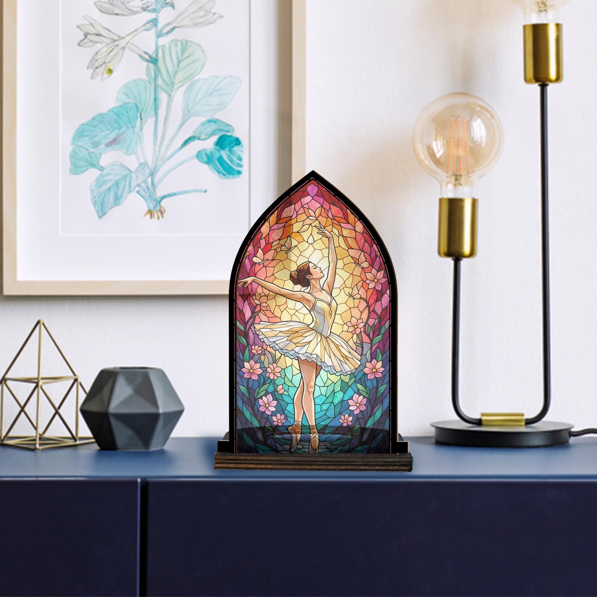 Wooden Candle Holder Arched Lantern Stand – Ballet Dancer Gift Accent Decor image 4