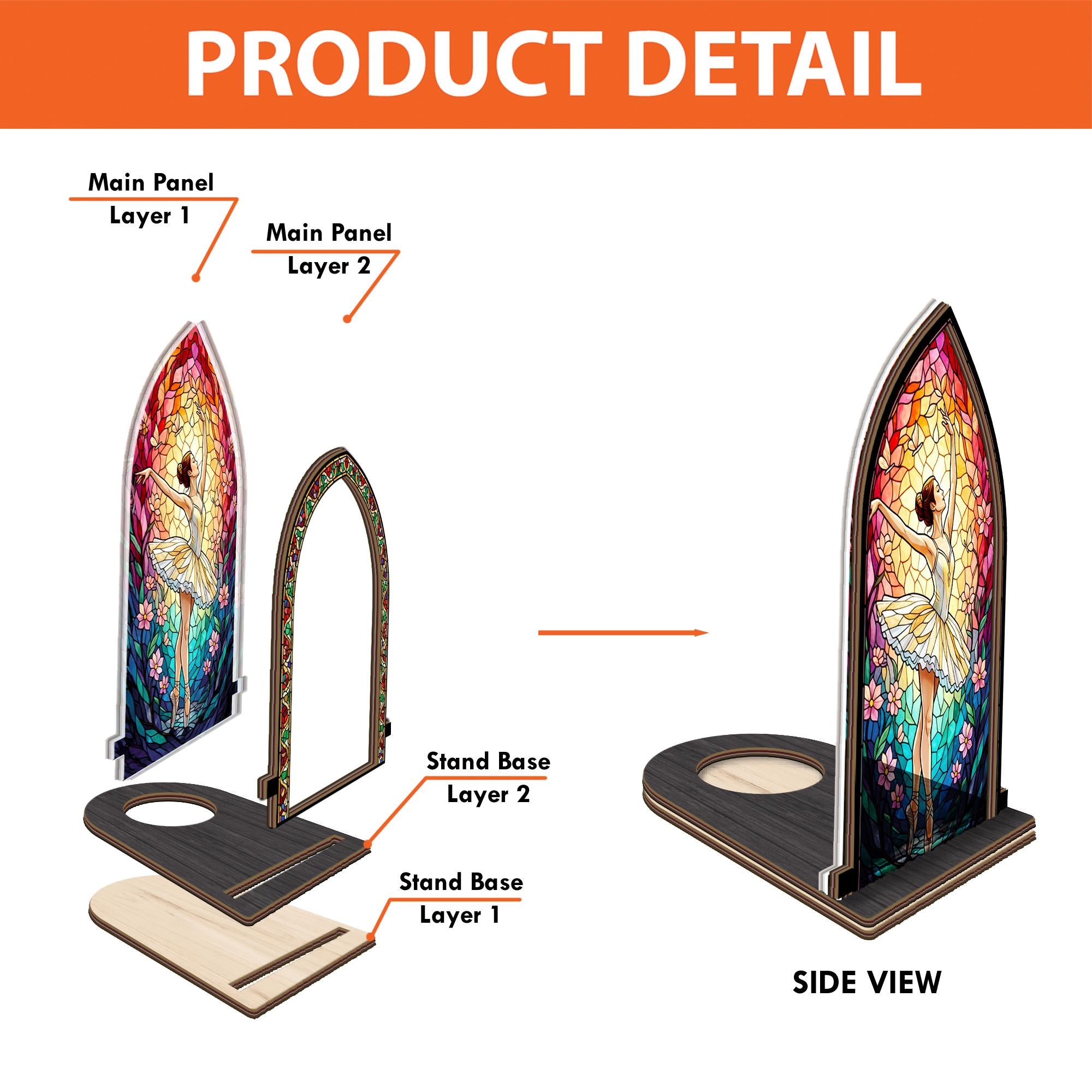 Wooden Candle Holder Arched Lantern Stand – Ballet Dancer Gift Accent Decor image 7