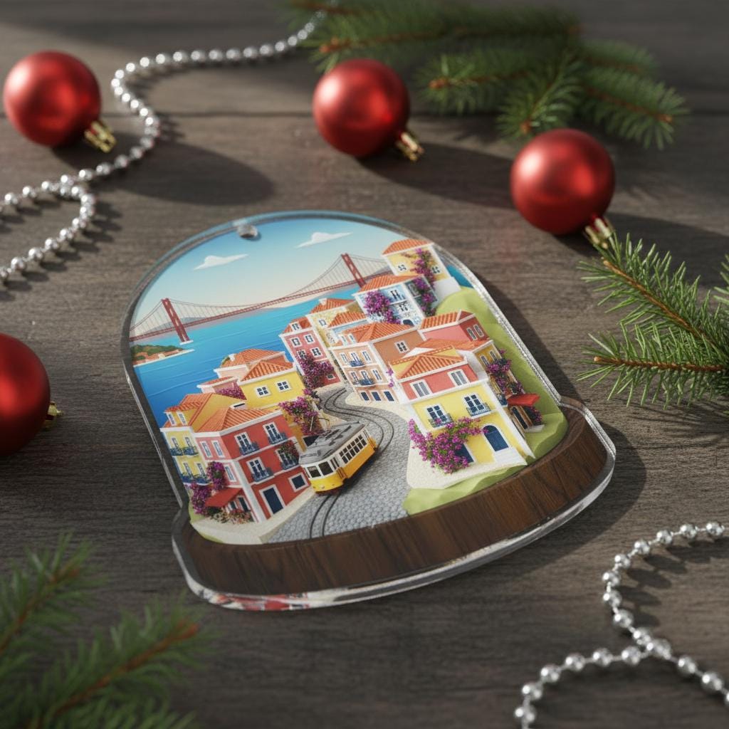 Portugal Travel Ornament 2025: Personalized Beach Adventure Keepsake with Name image 2