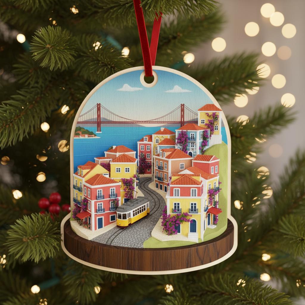 Portugal Travel Ornament 2025: Personalized Beach Adventure Keepsake with Name image 6