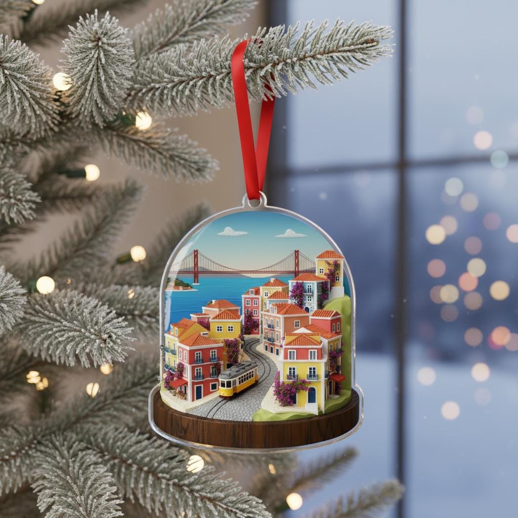 Portugal Travel Ornament 2025: Personalized Beach Adventure Keepsake with Name image 4