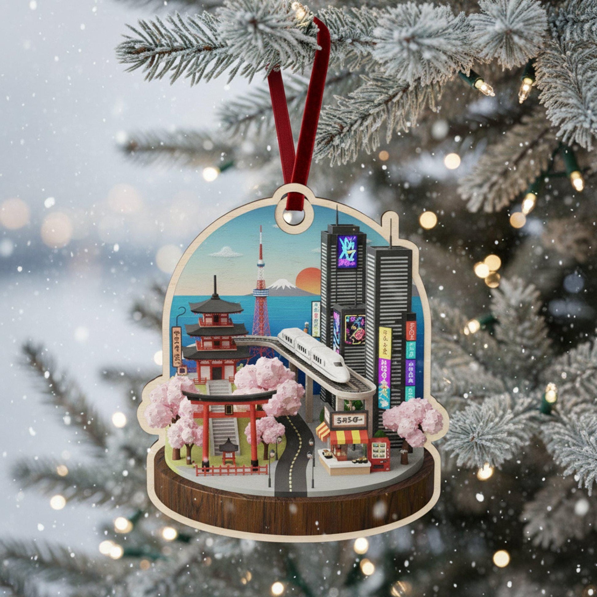 Japan Travel Ornament 2025: Personalized Adventure Keepsake with Name & Destination image 3