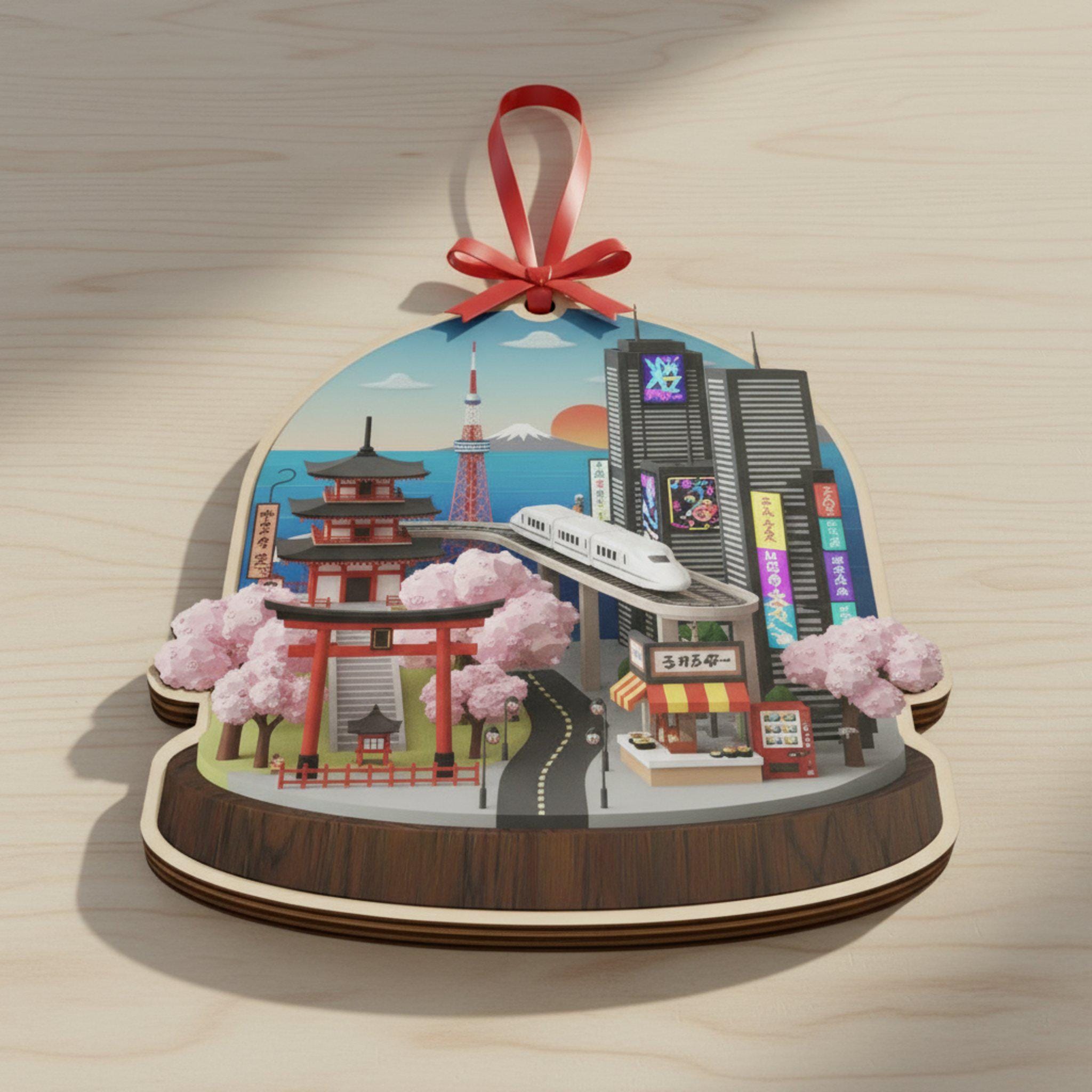 Japan Travel Ornament 2025: Personalized Adventure Keepsake with Name & Destination image 5