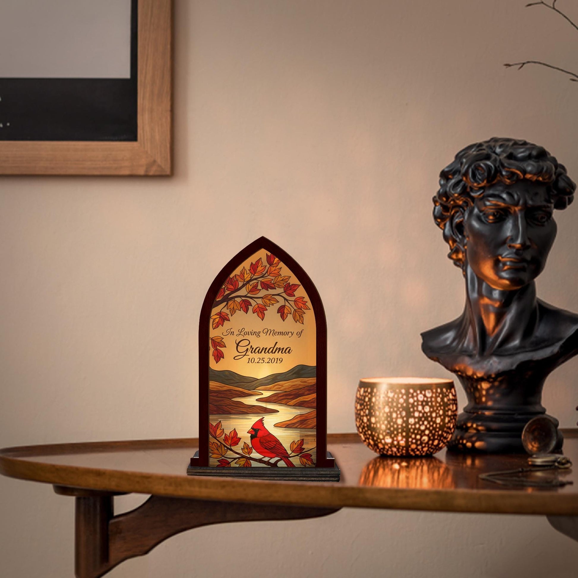 Wooden Candle Holder – Personalized Remembrance Gift image 4