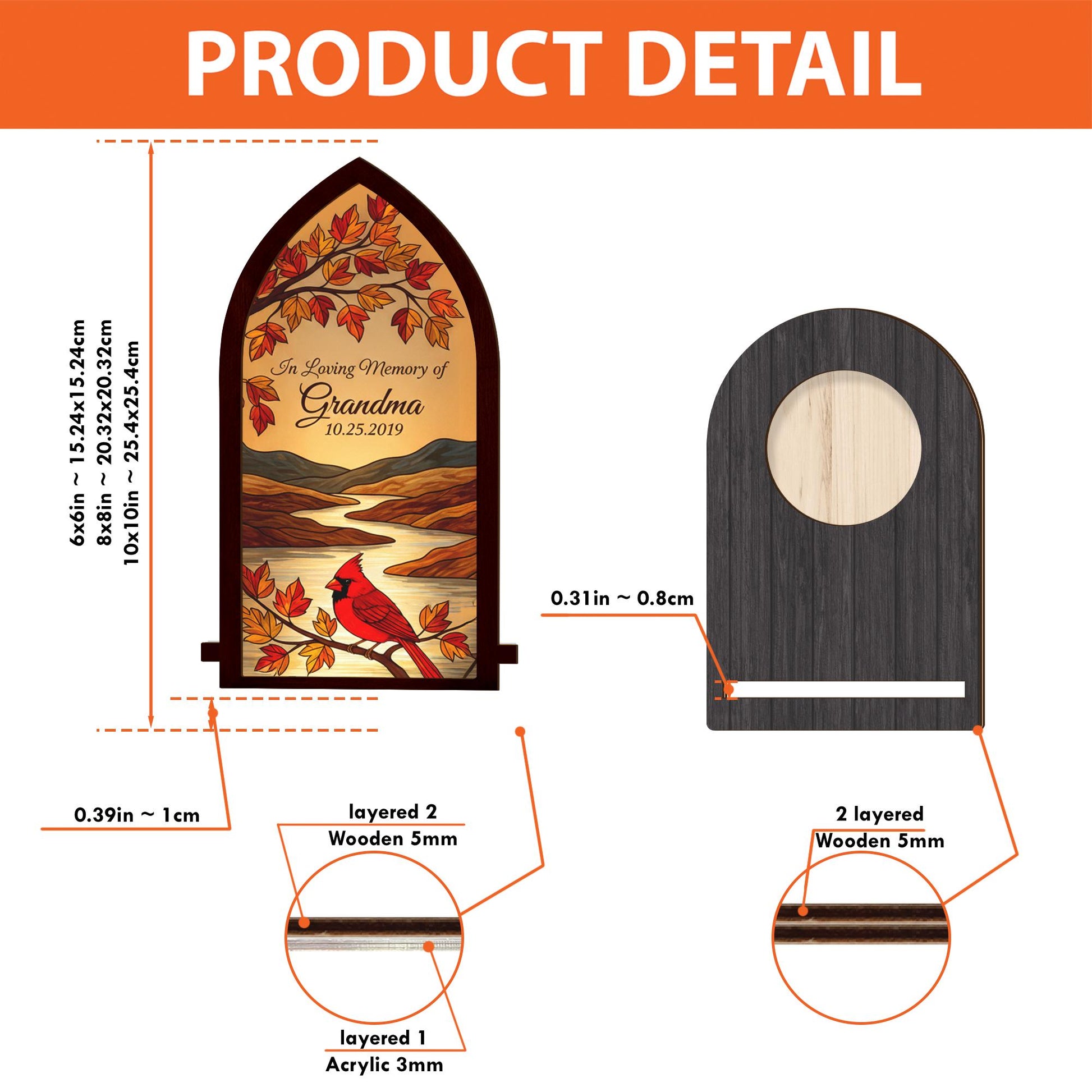 Wooden Candle Holder – Personalized Remembrance Gift image 5