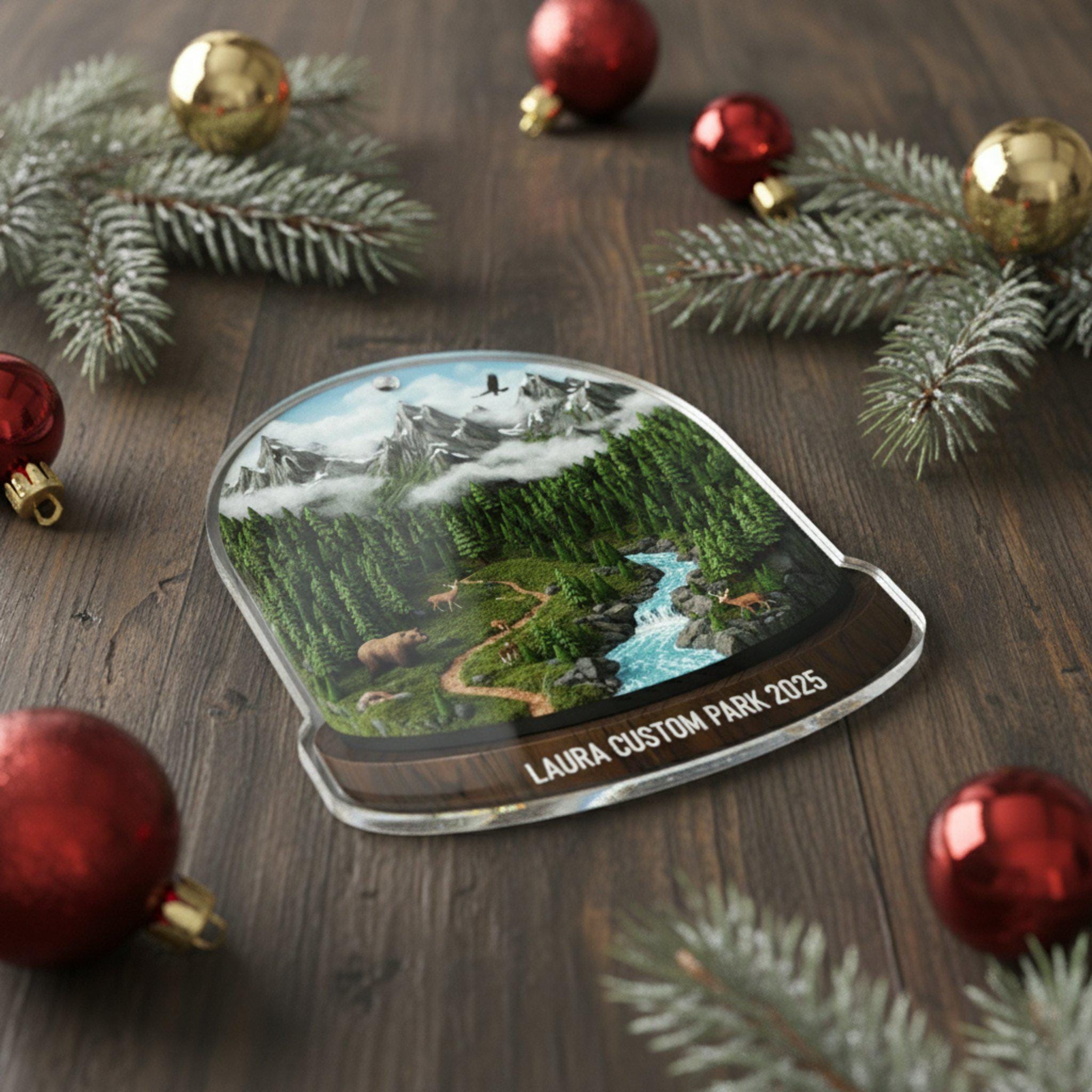 National Park Travel Ornament 2025: Personalized Adventure Hikes Keepsake with Name & Destination image 3