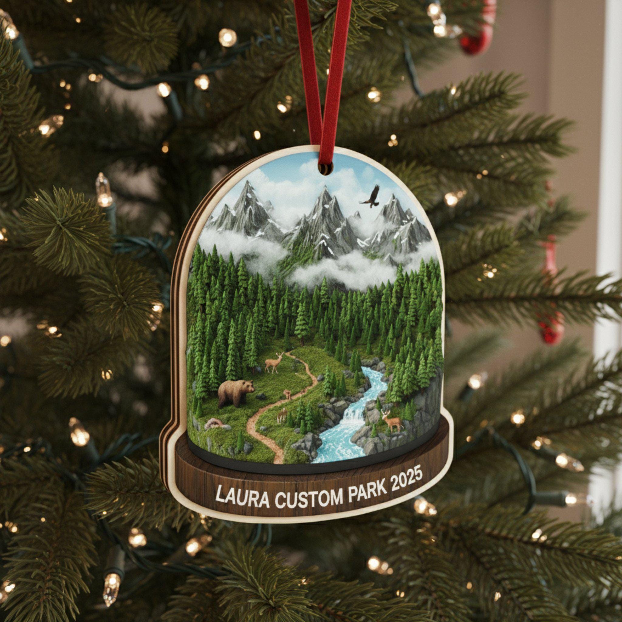 National Park Travel Ornament 2025: Personalized Adventure Hikes Keepsake with Name & Destination image 5