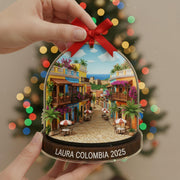 Colombia Travel Ornament 2025: Personalized Adventure Keepsake with Name & Destination image 1