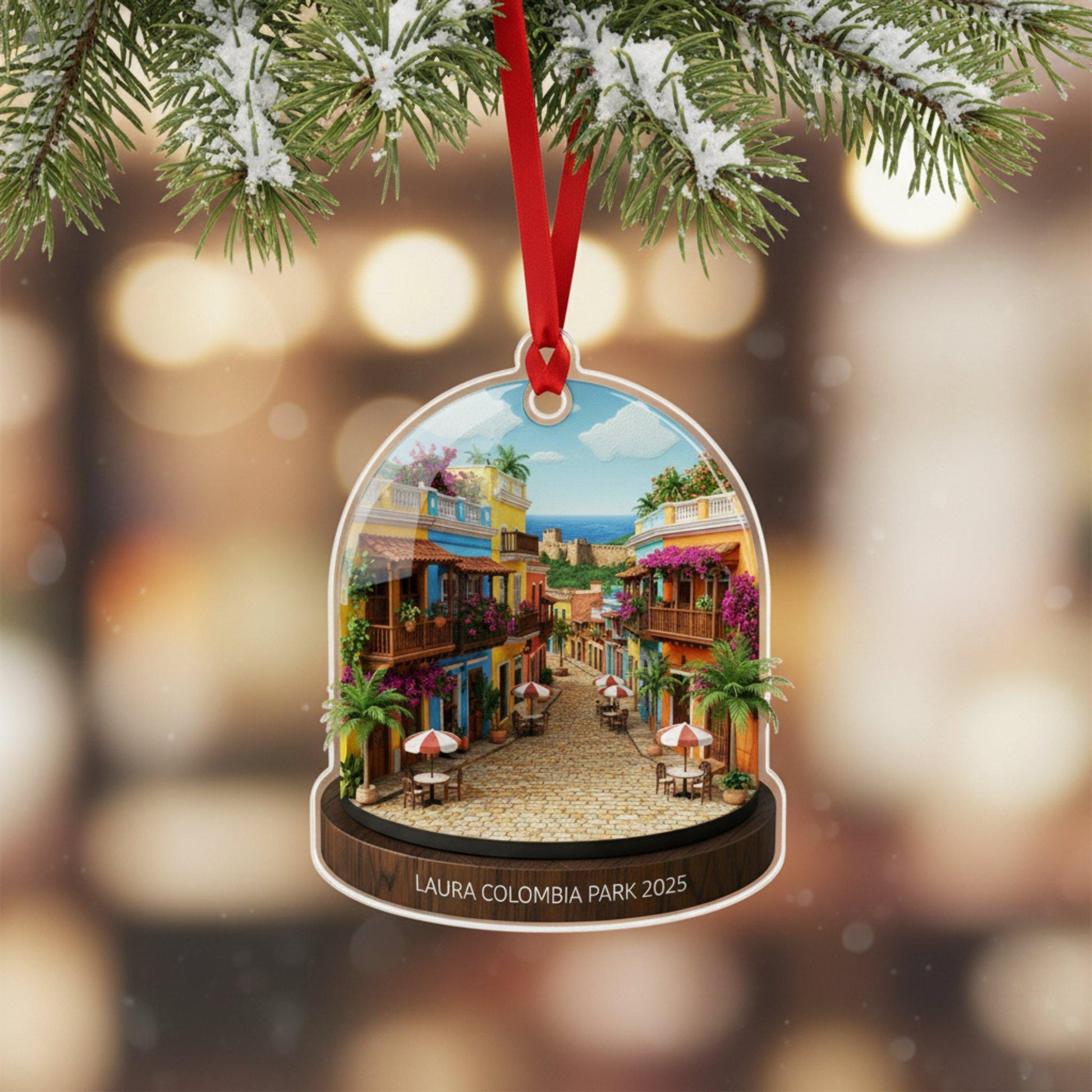 Colombia Travel Ornament 2025: Personalized Adventure Keepsake with Name & Destination image 3