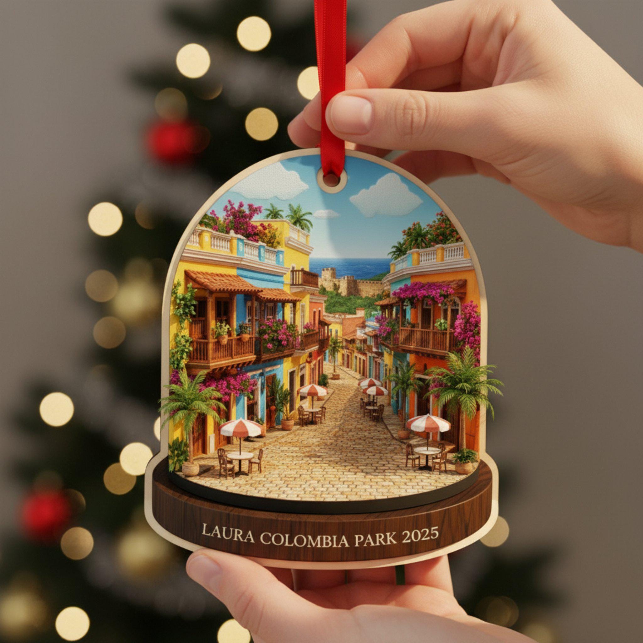 Colombia Travel Ornament 2025: Personalized Adventure Keepsake with Name & Destination image 5