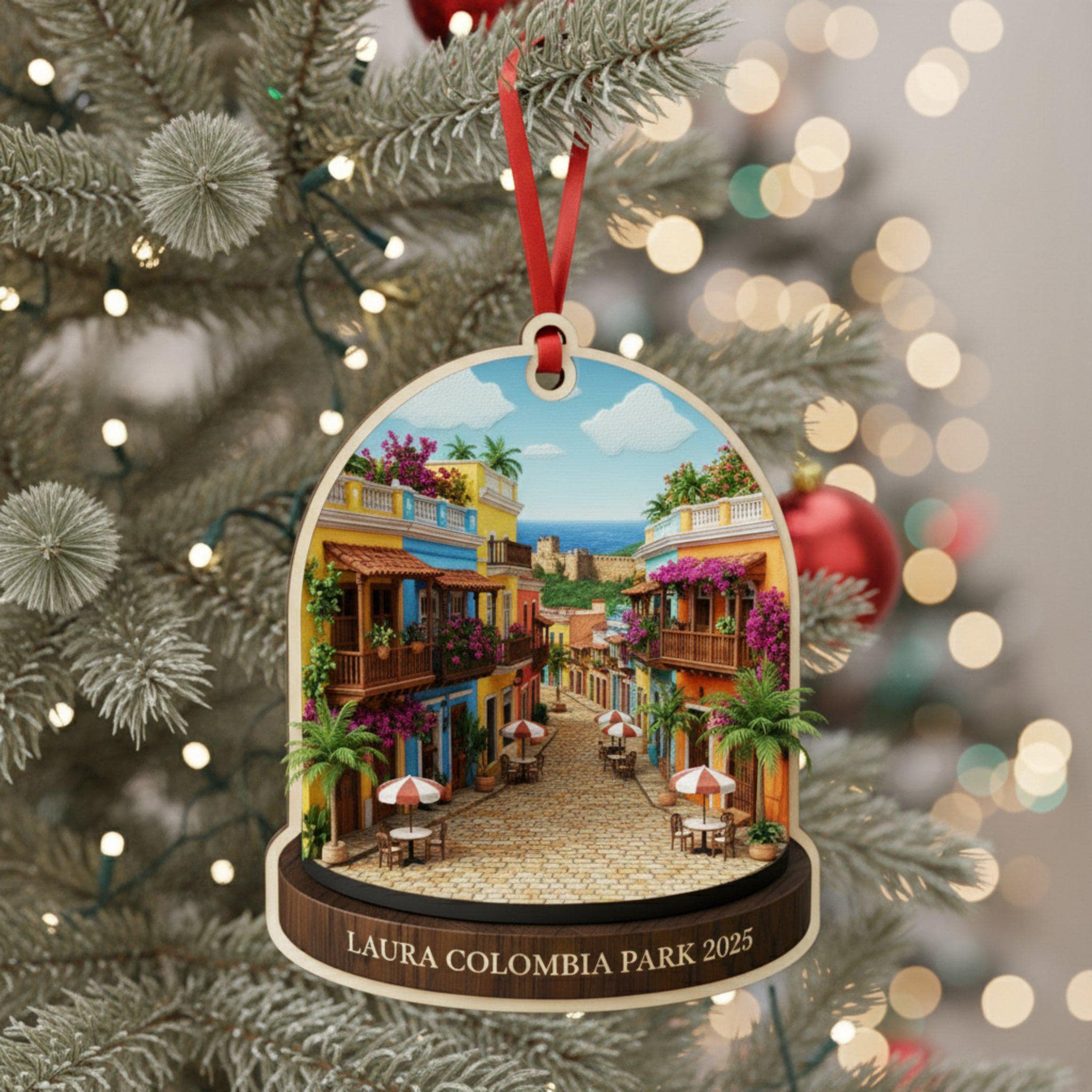 Colombia Travel Ornament 2025: Personalized Adventure Keepsake with Name & Destination image 4