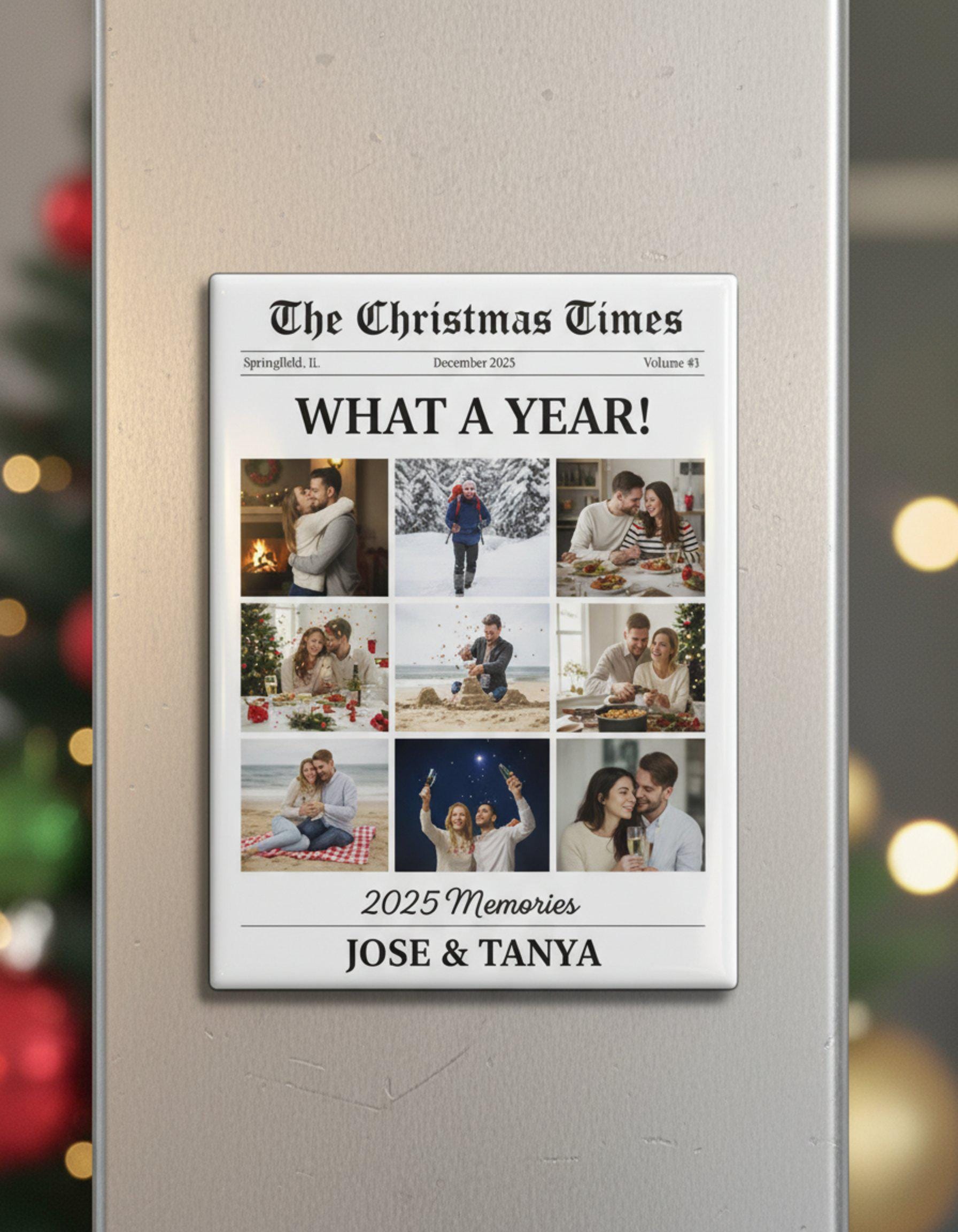 Personalized Newspaper Acrylic Fridge Magnet – Christmas Gift image 2