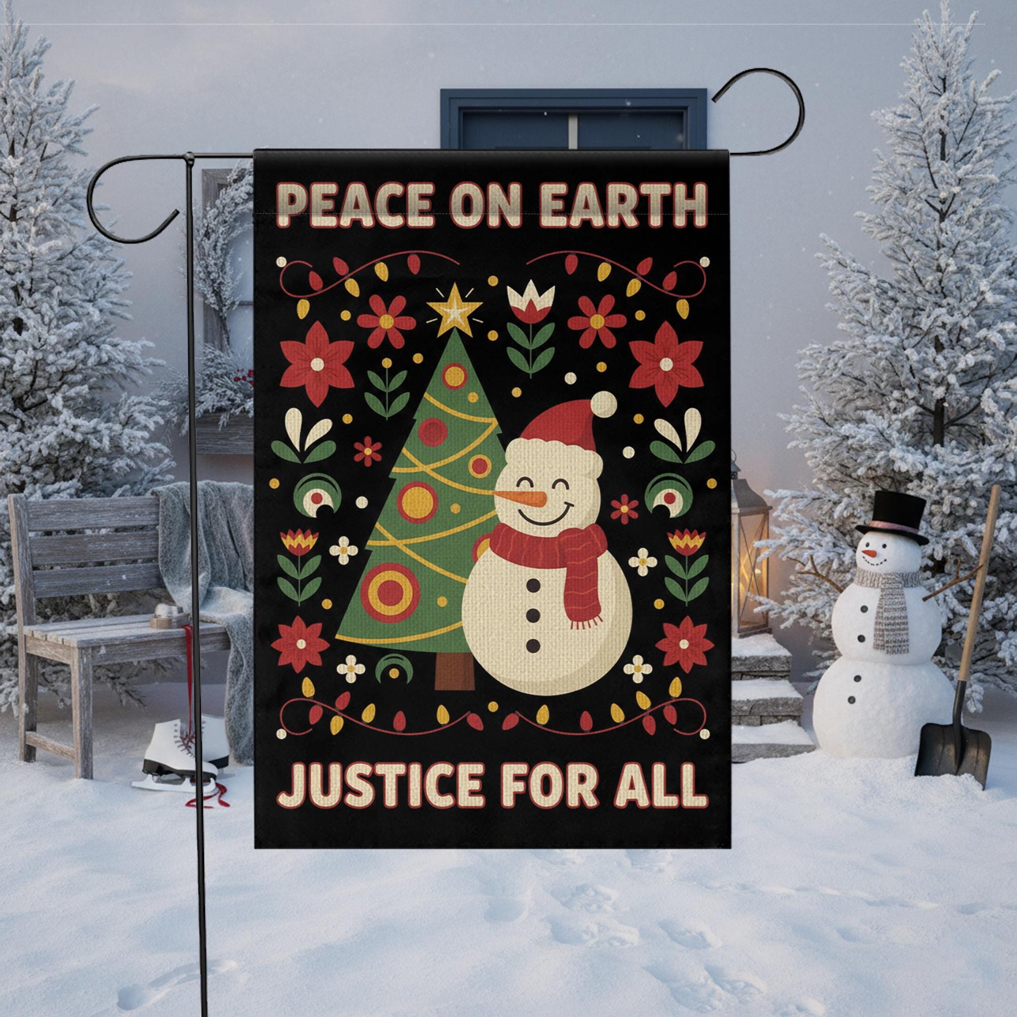 Peace on Earth Justice Flag: Human Rights Holiday Decor image 5