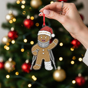 Acrylic Gingerbread Ornament – What a Year 2025 Design with Cast and Crutches image 1