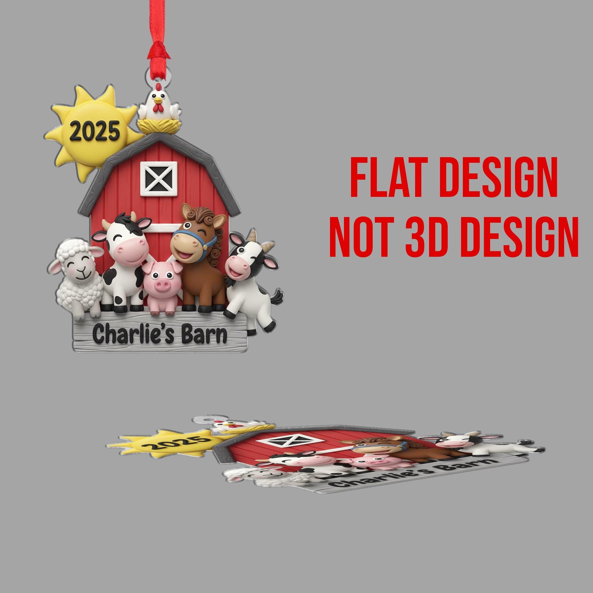 Custom Farm Animal Ornament – Personalized Barn Keepsake Gift for Kids & Families image 2