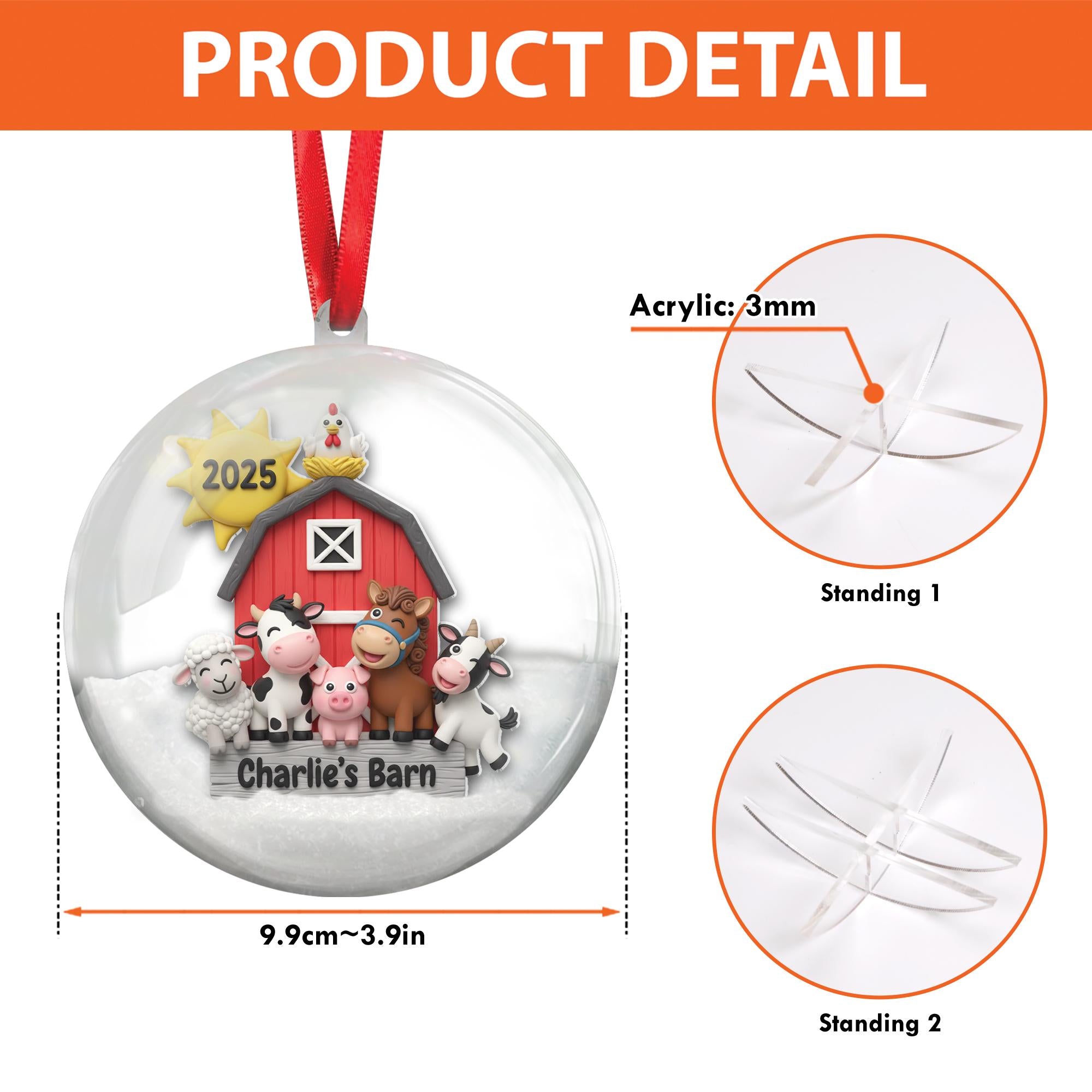 Custom Farm Animal Ornament – Personalized Barn Keepsake Gift for Kids & Families image 6