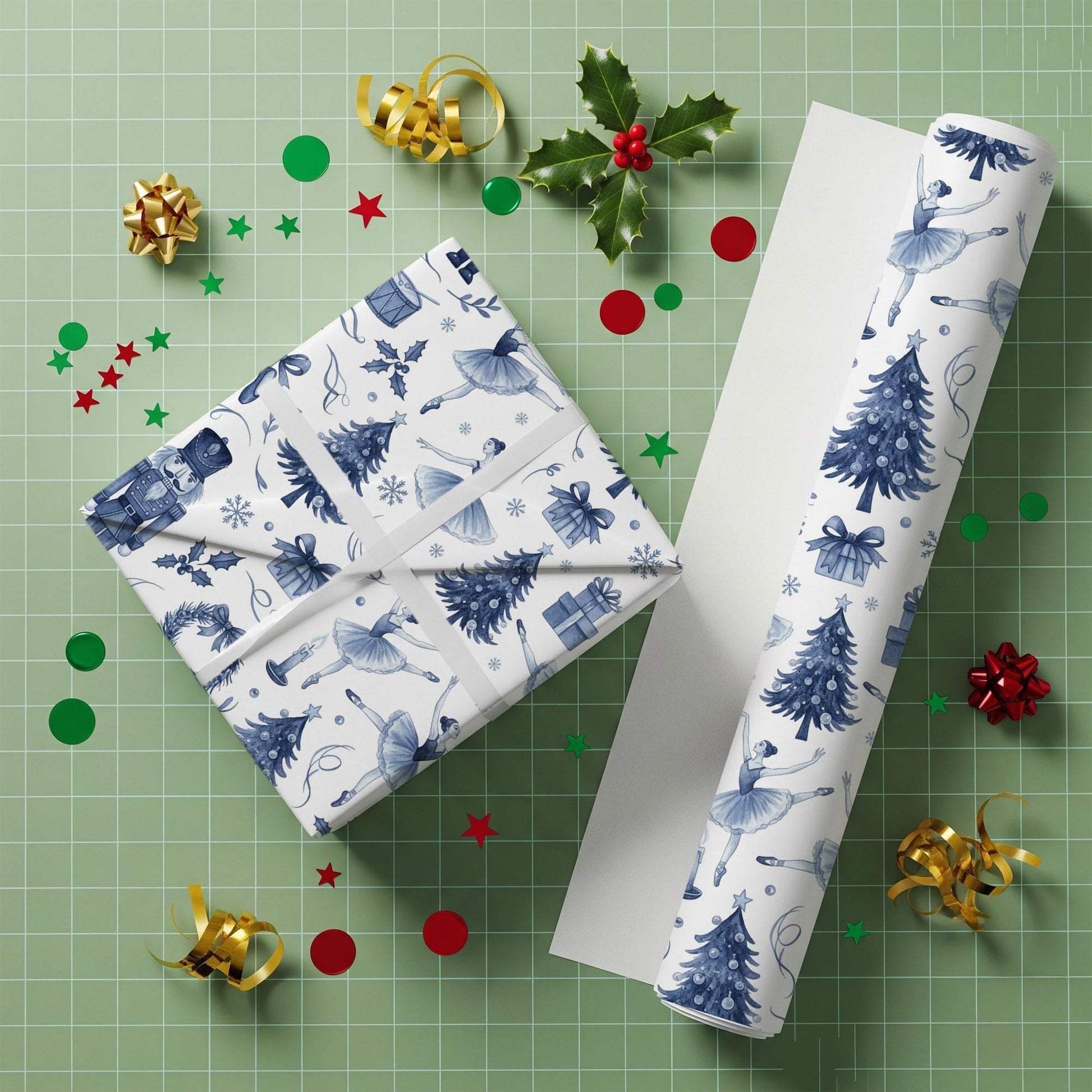Ballet Christmas Wrapping Paper – Nutcracker Holiday Gift Wrap for Winter Decor image 3